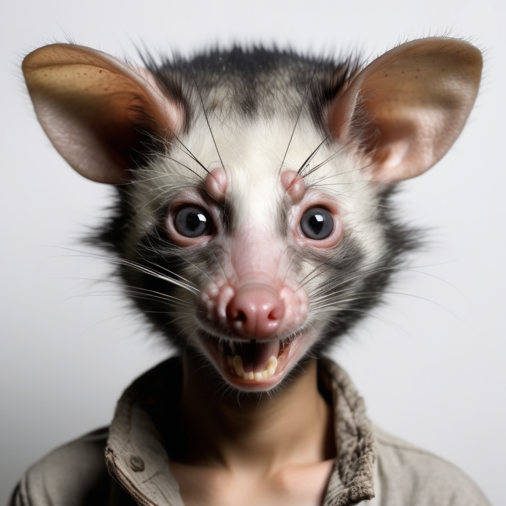 Human mixed with an opposum