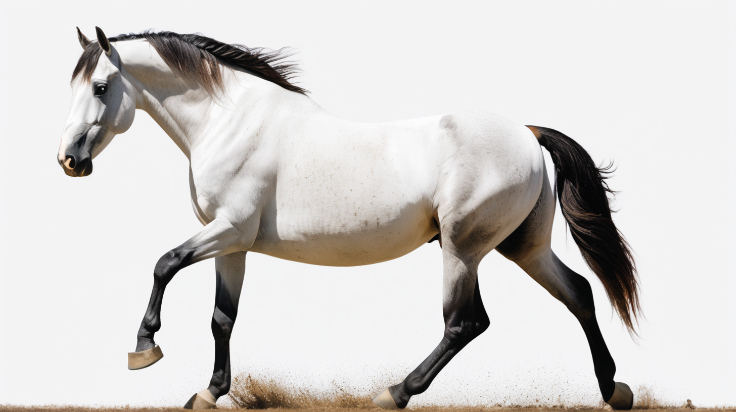 a horse with a big white background