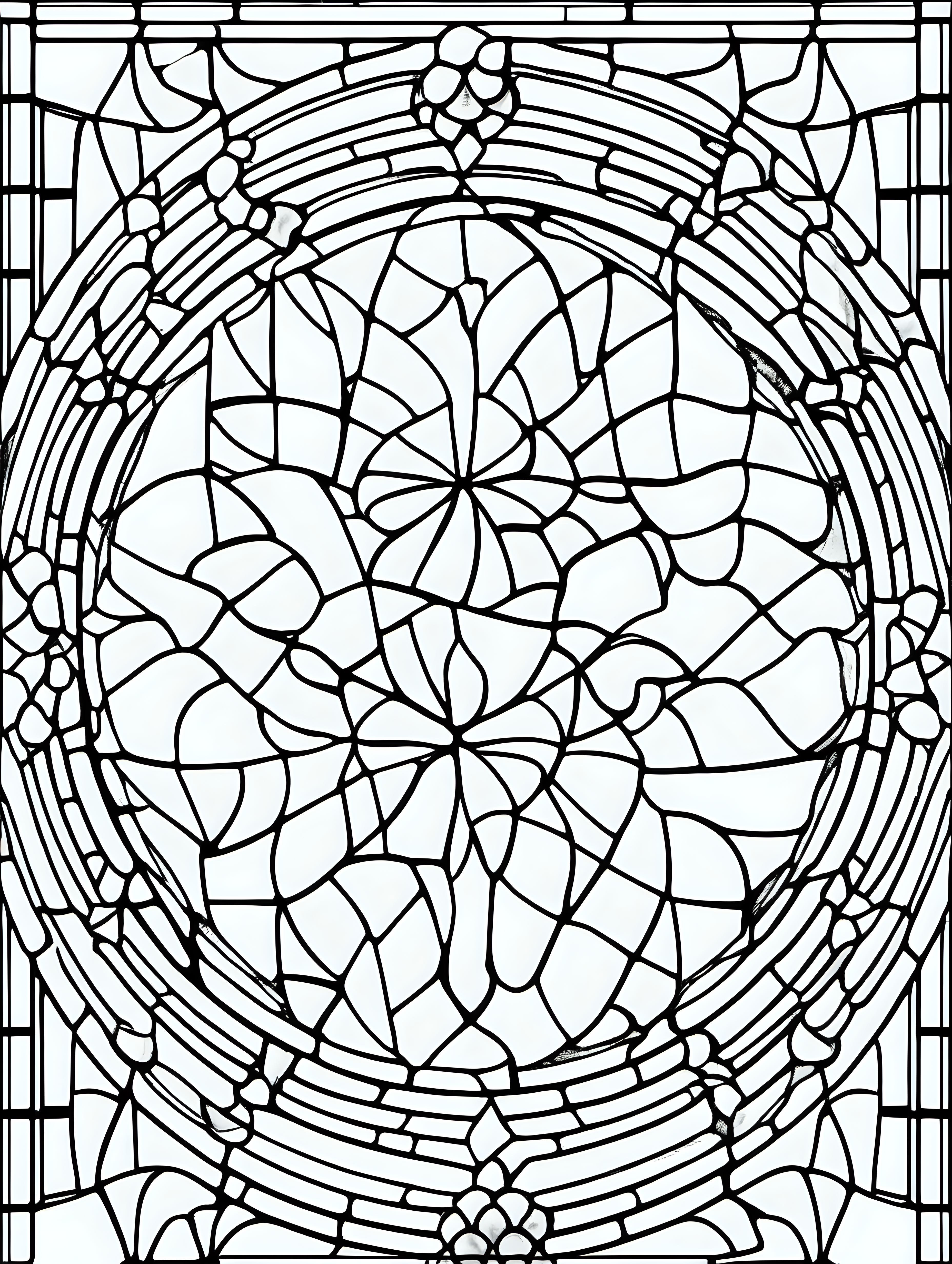 stained glass abstract coloring page no color