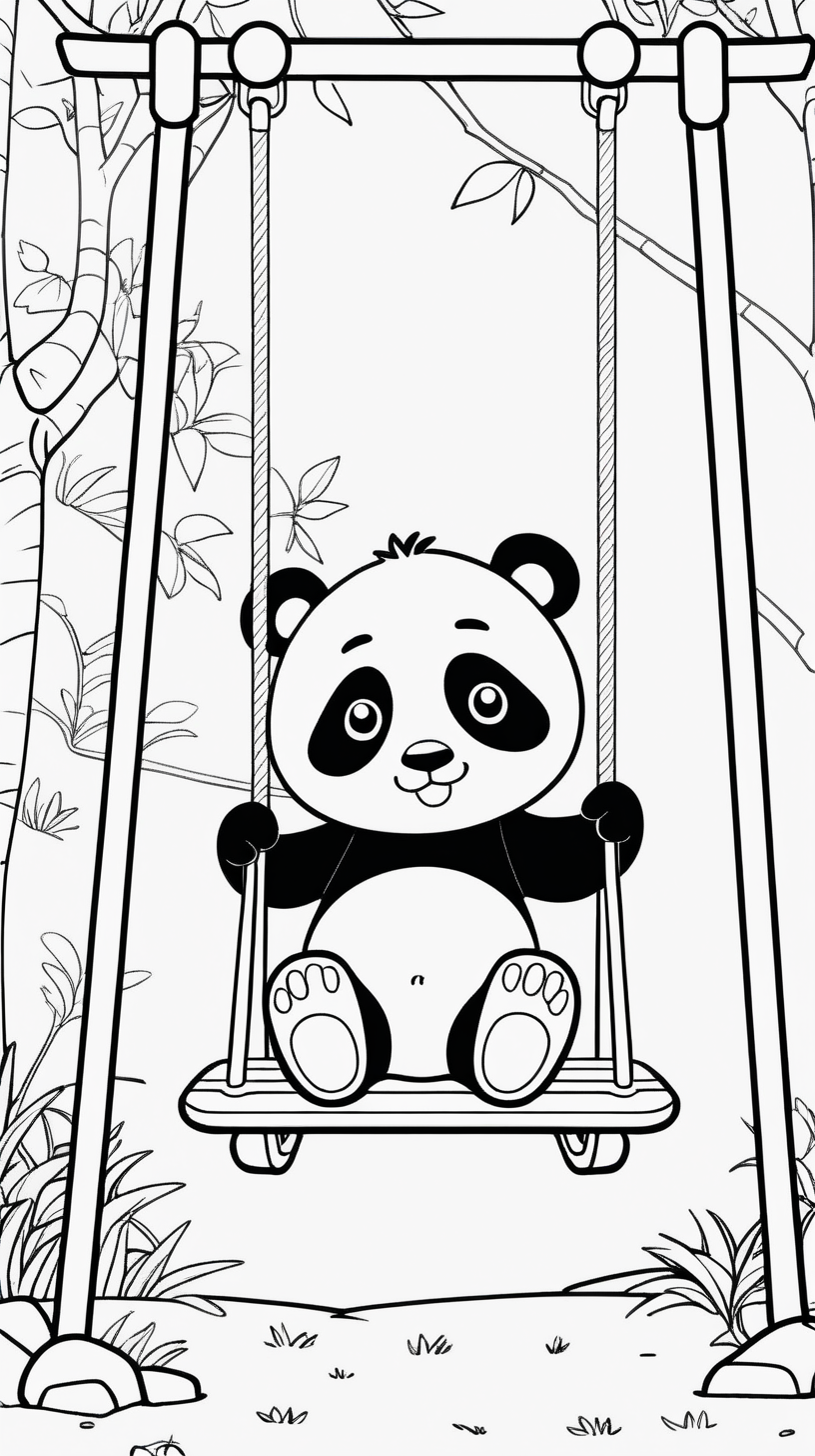 simple colouring page for kids panda on a