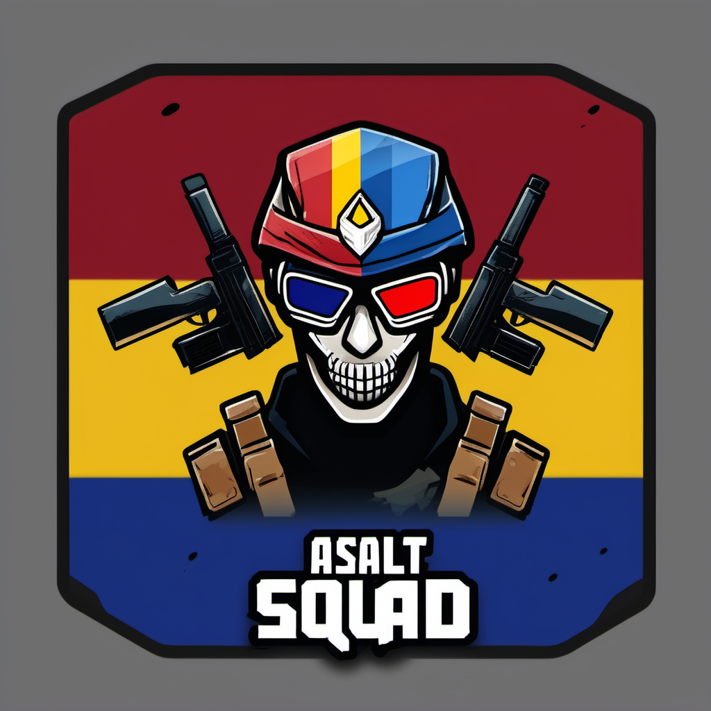 Logo for the ASALT squad team based on PUBG Mobile with the colors of the Romanian flag
