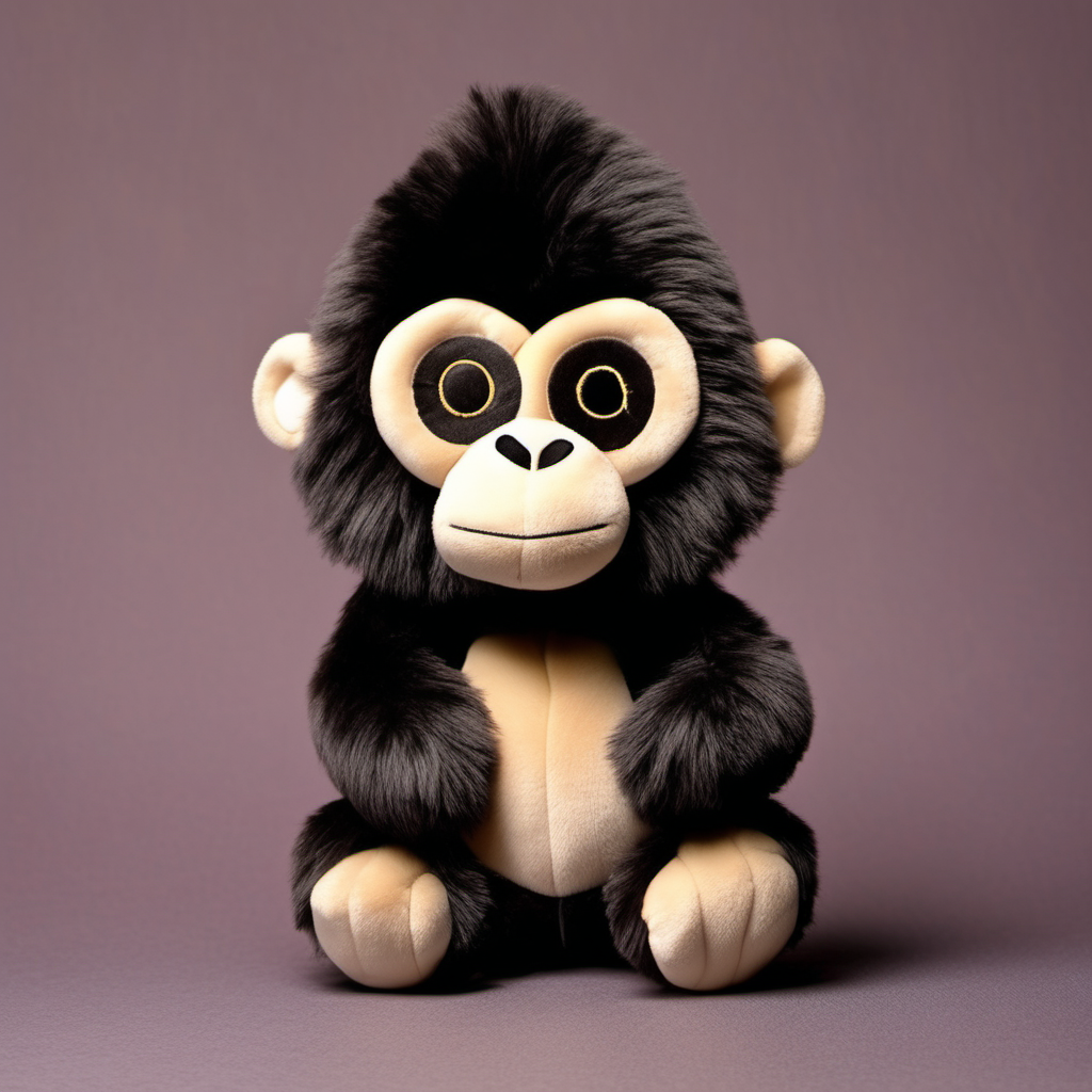 大猩猩 纯色背景   毛绒玩具 很可爱  大眼睛