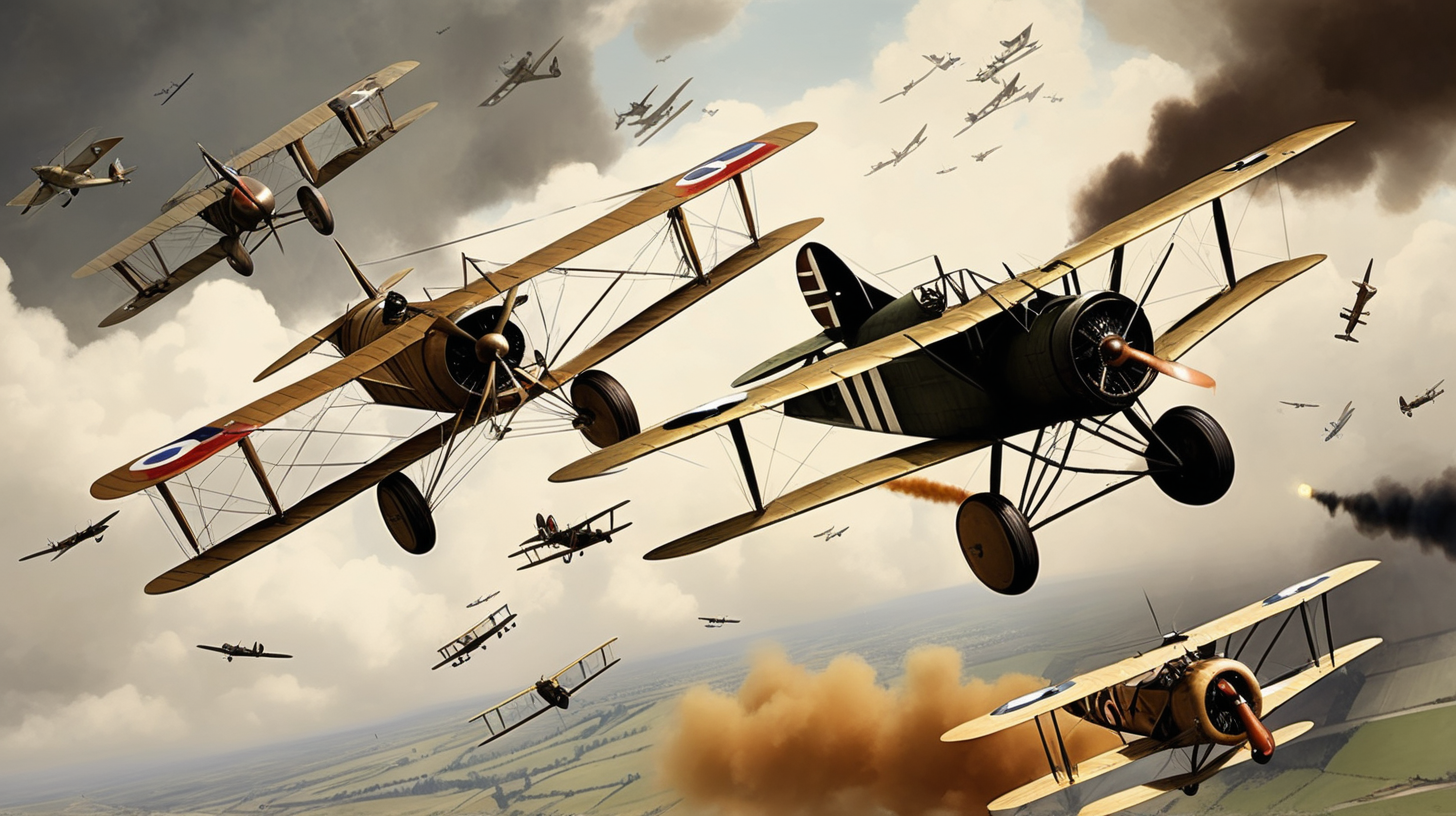 cats in dogfight in WW1 planes