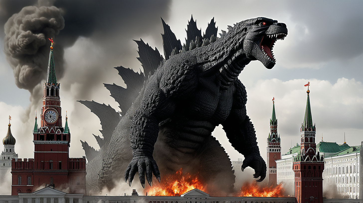 Godzilla destroying the Kremlin