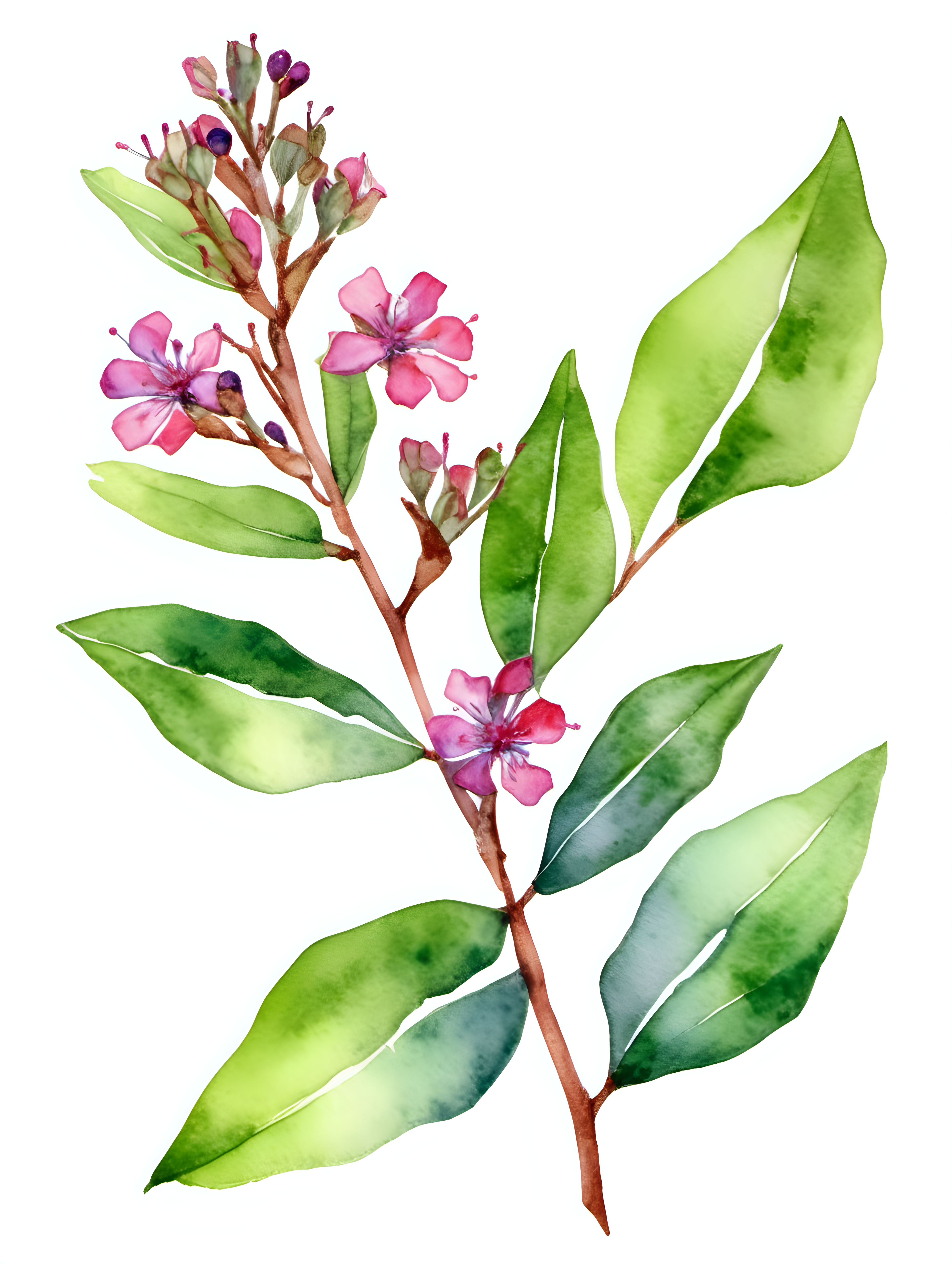 simple Myrtle watercolor white background