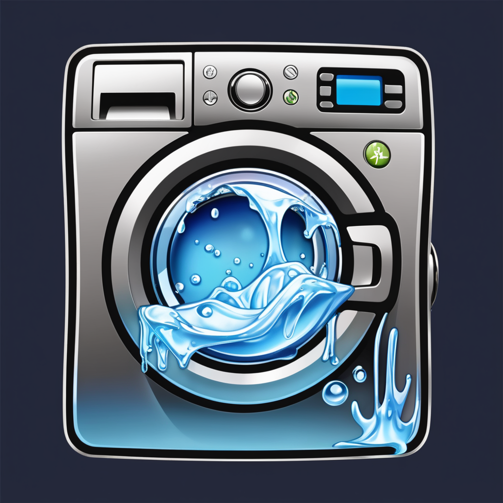 please create the drawing of a shiny icon for tehnical washing
