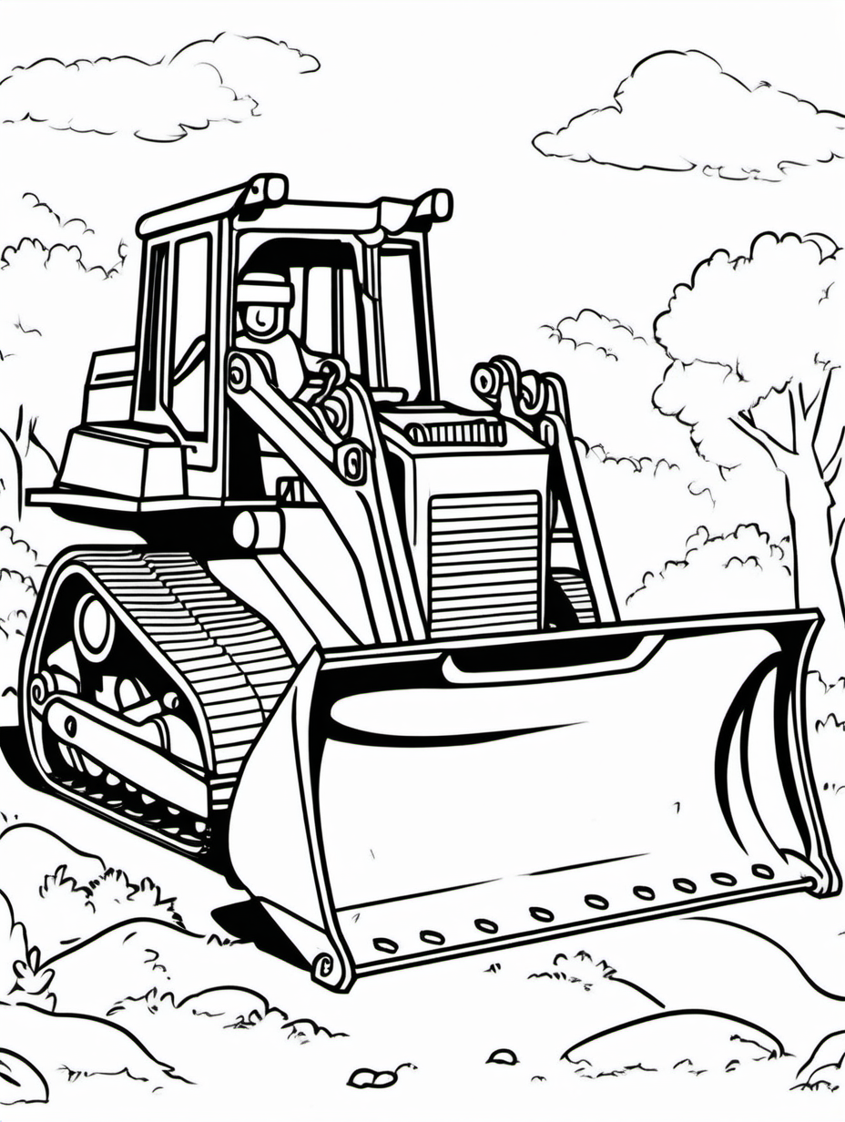 BULLDOZER FOR COLOURING BOOK
