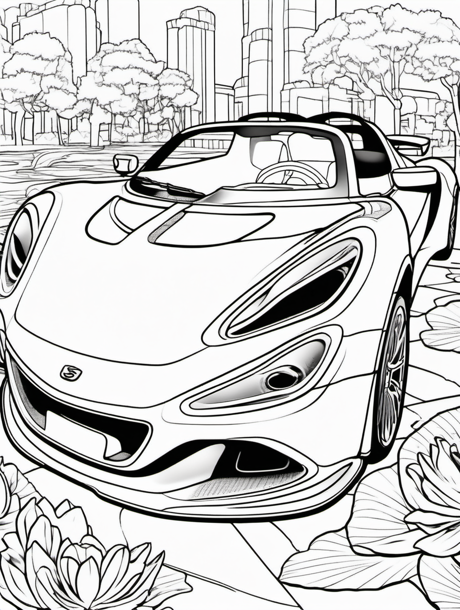 lotus sportscar for childrens colouring book