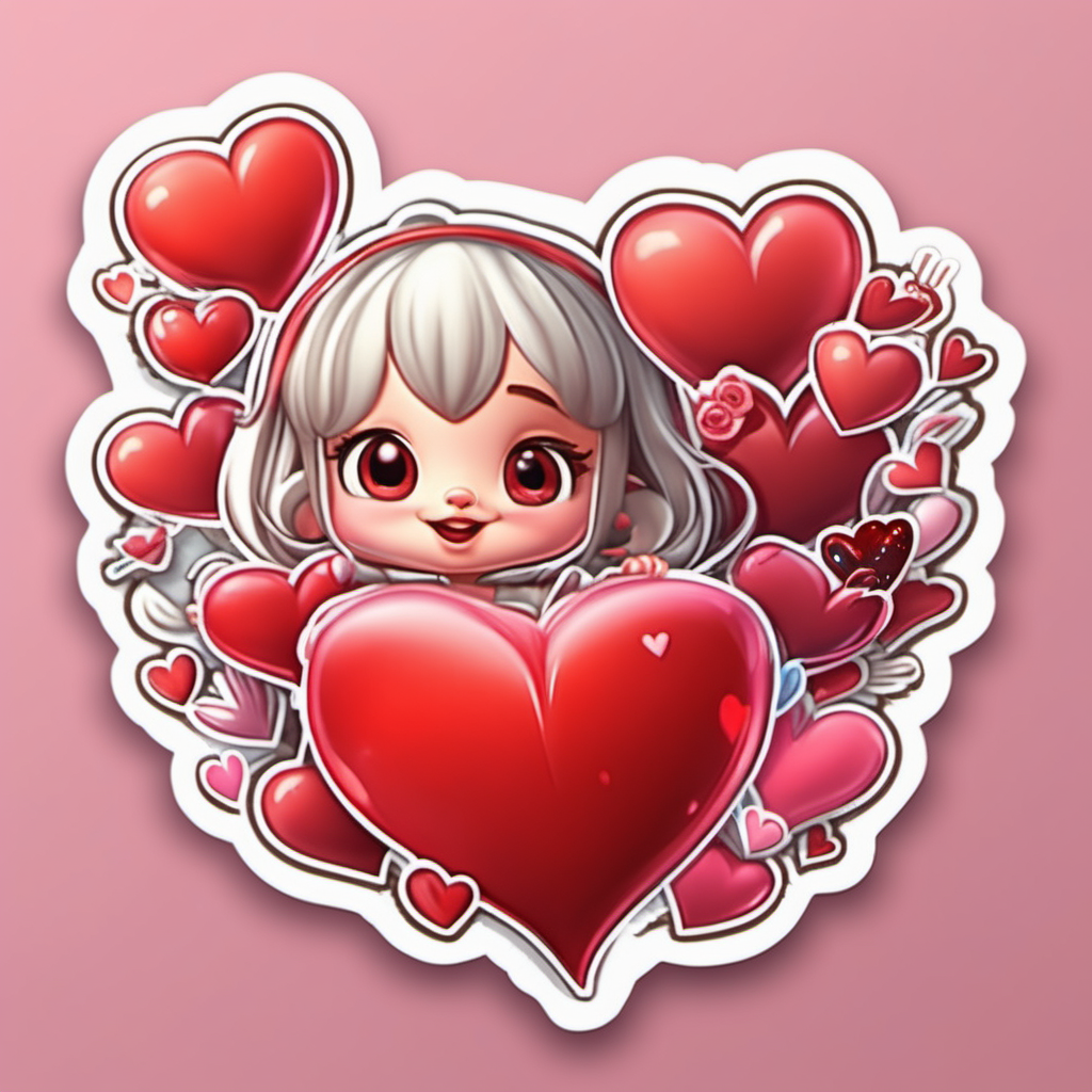 sticker valentine heart so cute bigcartoonfairytale incredibly high