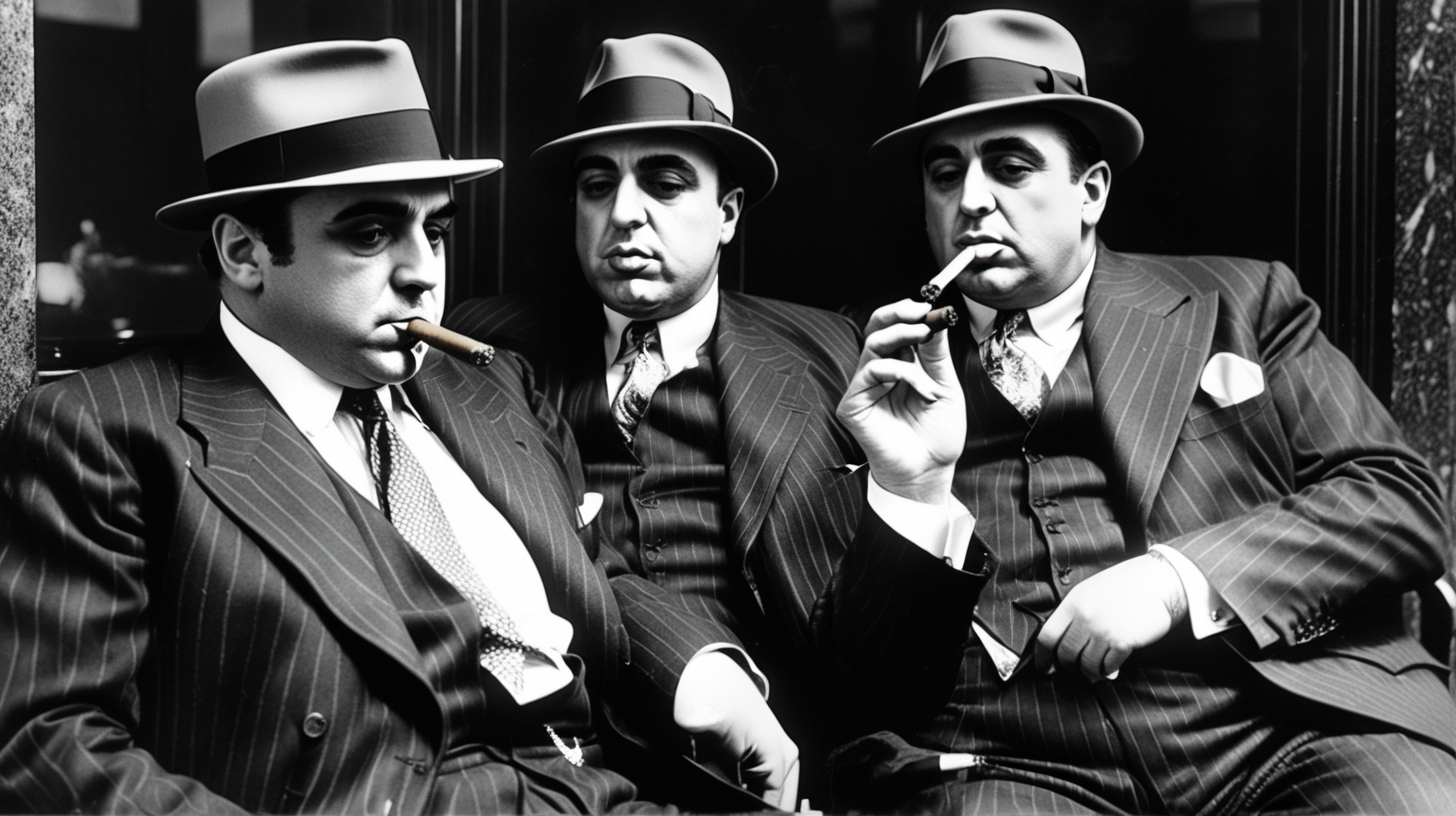 Al Capone Donald Trump smoking a cigar in