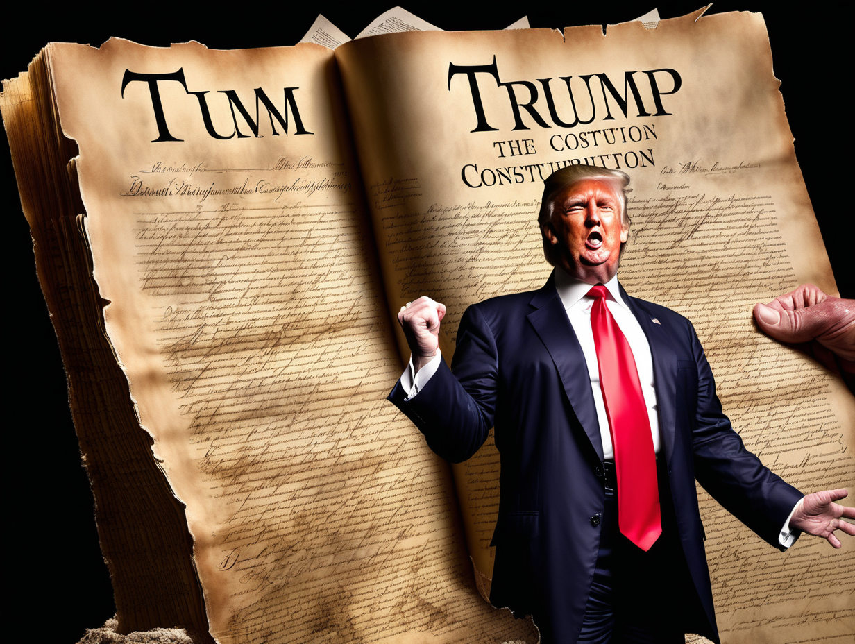 Donald Trump ripping up the U.S. Constitution