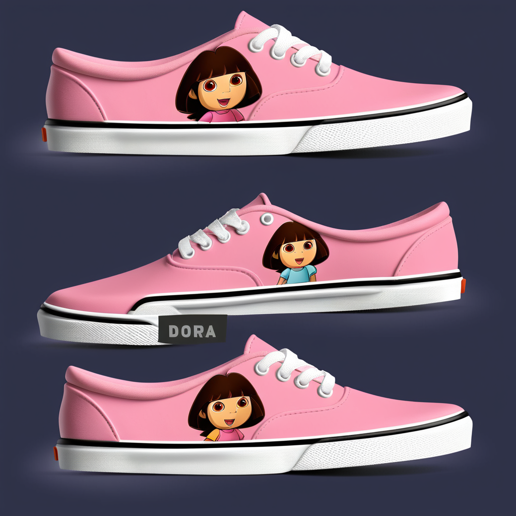 design some van shoes with the  name "DORA"  on them
