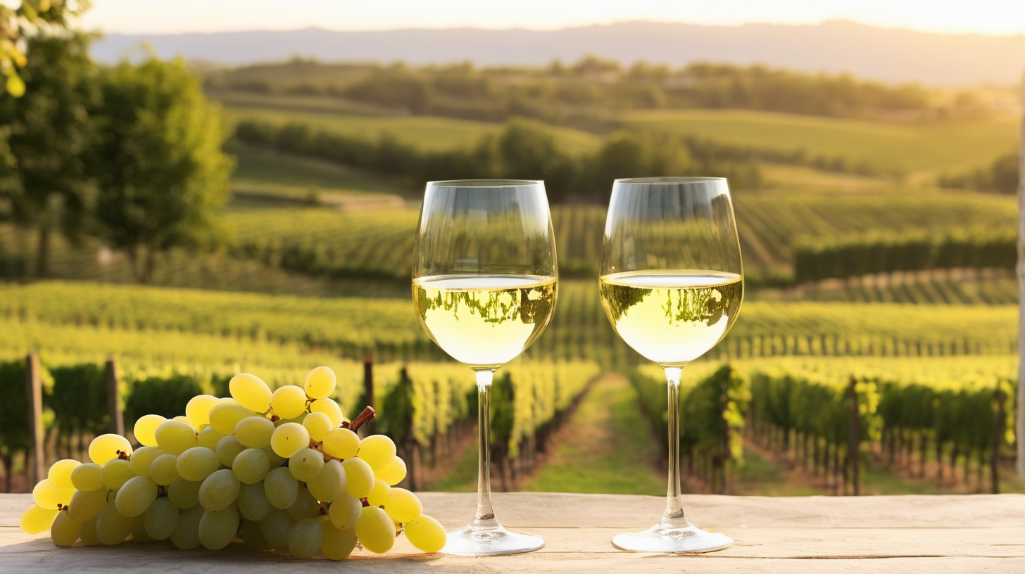 white wine in an outdoor setting