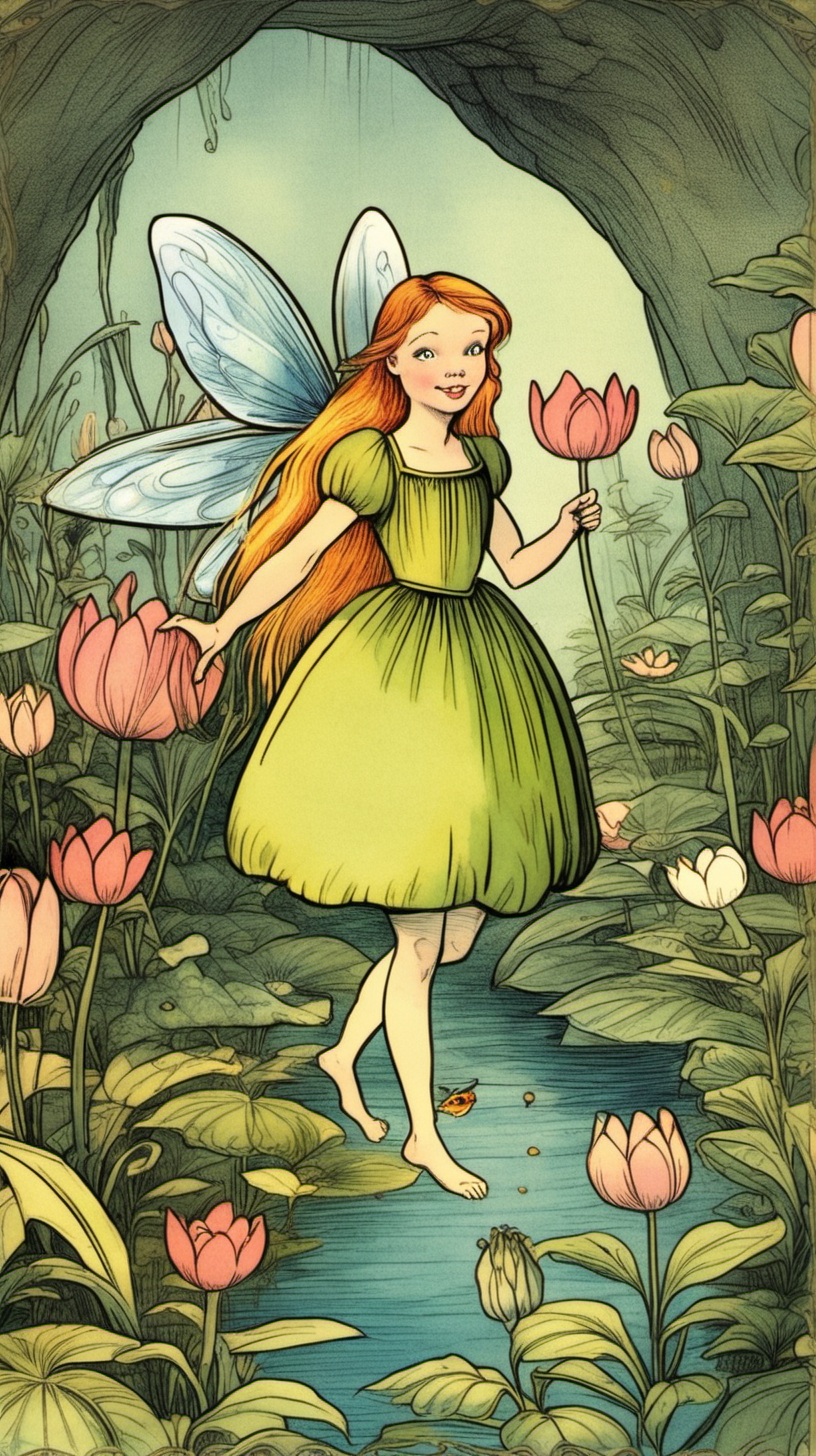 Thumbelina fairy tale illustration