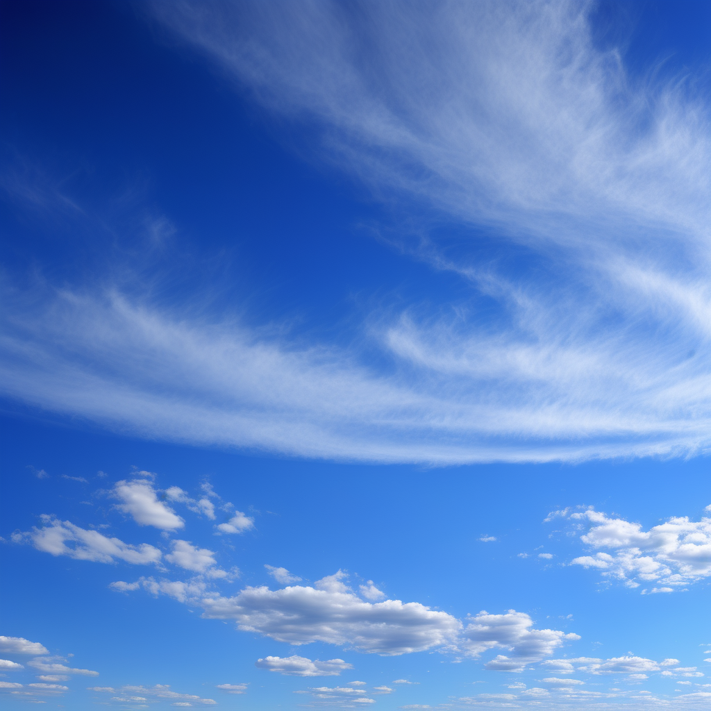 landscape background blue sky with few cirrostratus clouds