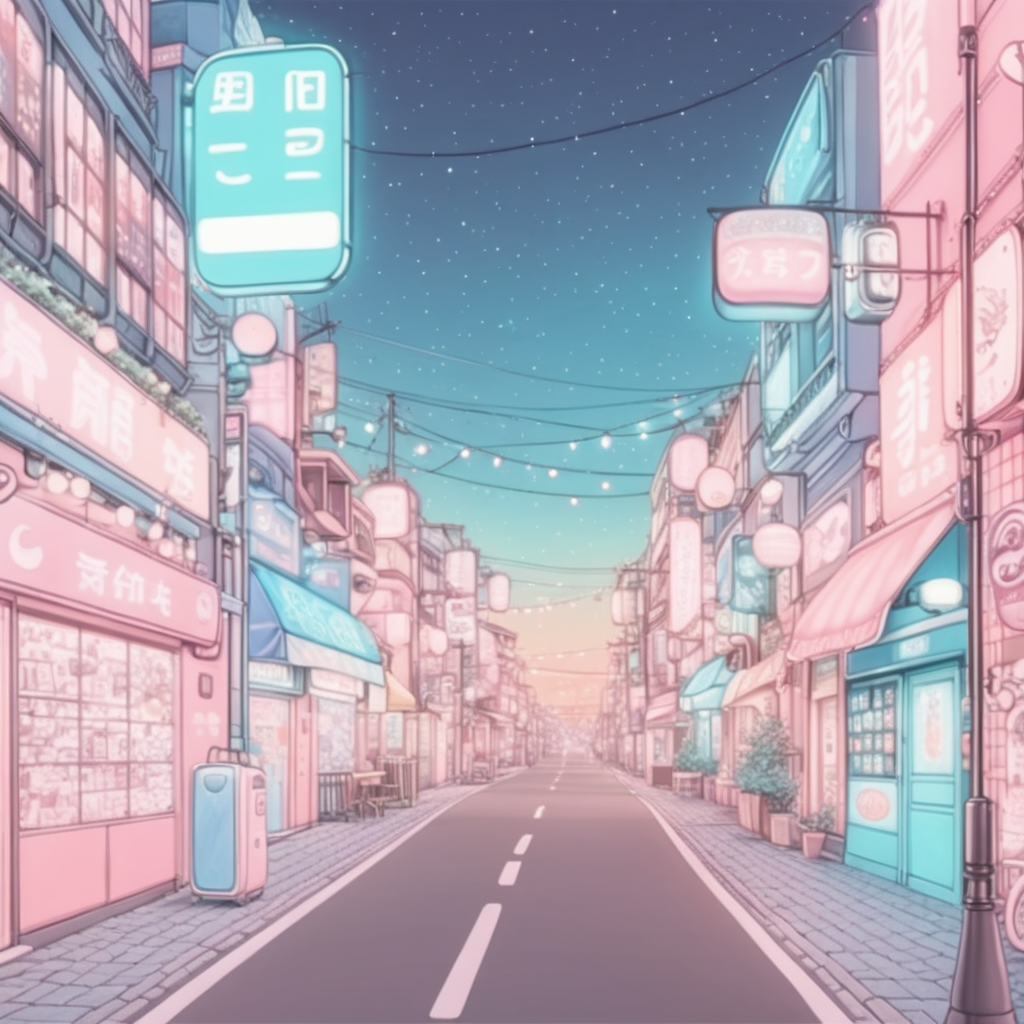 cute background, hand drawn, anime, lofi, pastel