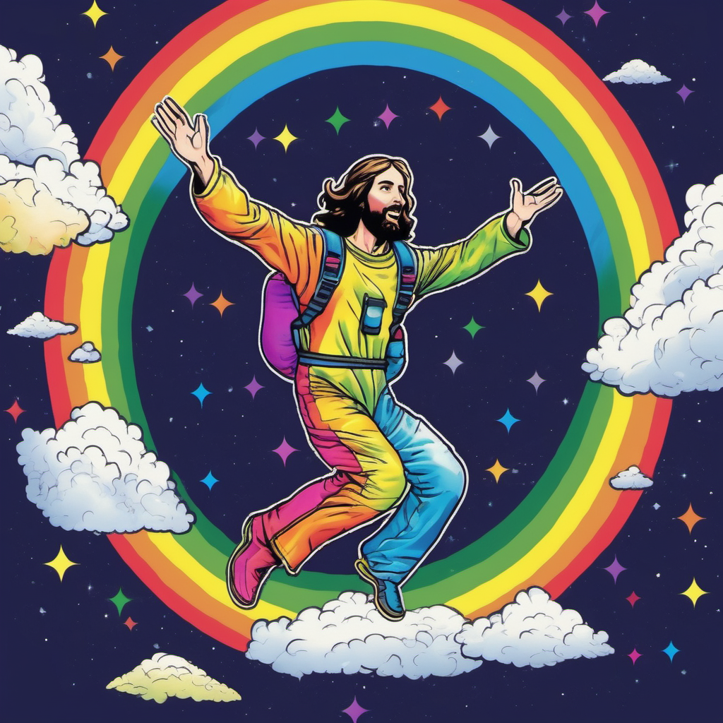 skydiving rainbow jesus cosmic