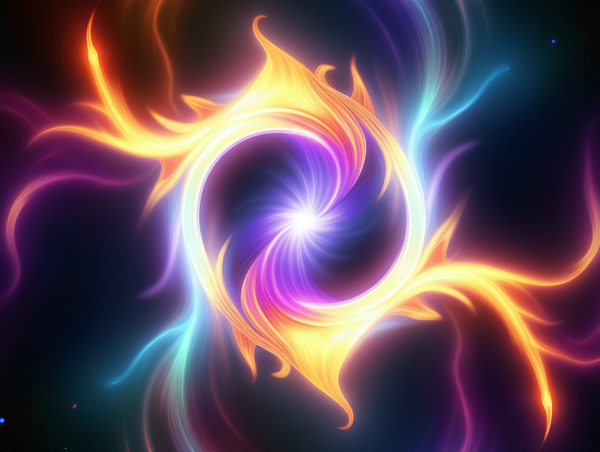 energy flame with galactic colors