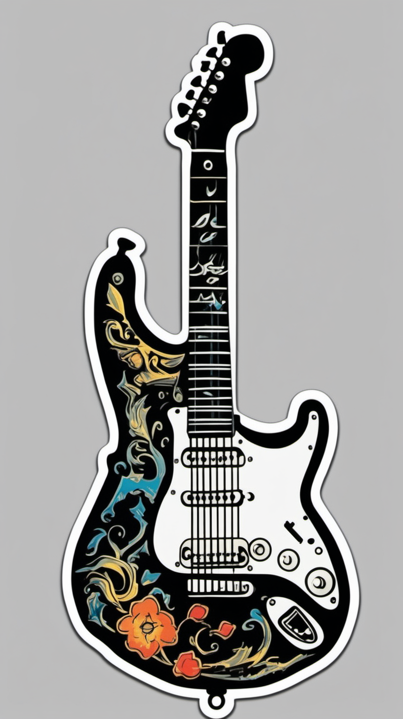 Electric guitar sticker