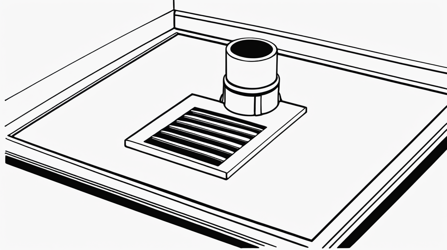 simple black and white illustration of floor vent on a white background


