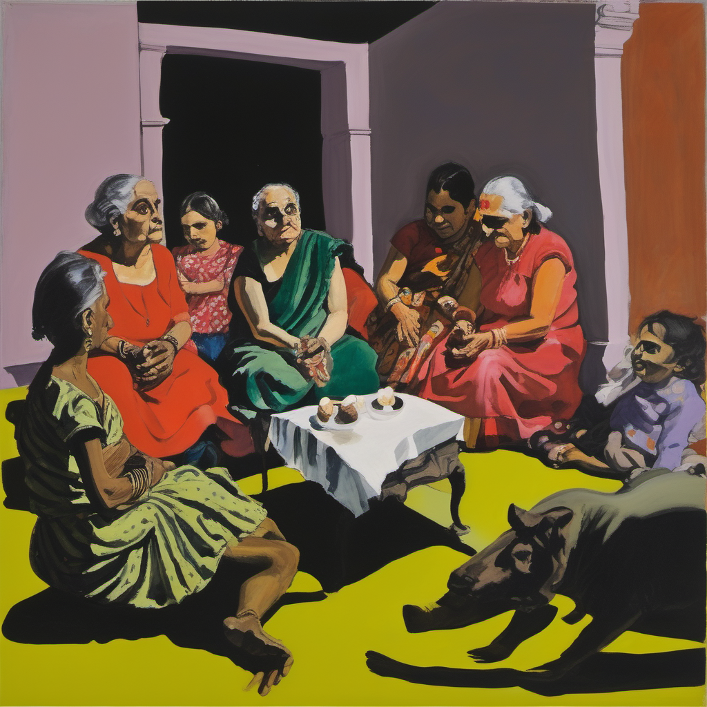 Anticipation of the upcoming festival season with Diwali, Christmas and birthdays, Paula Rego acrylic on paper 