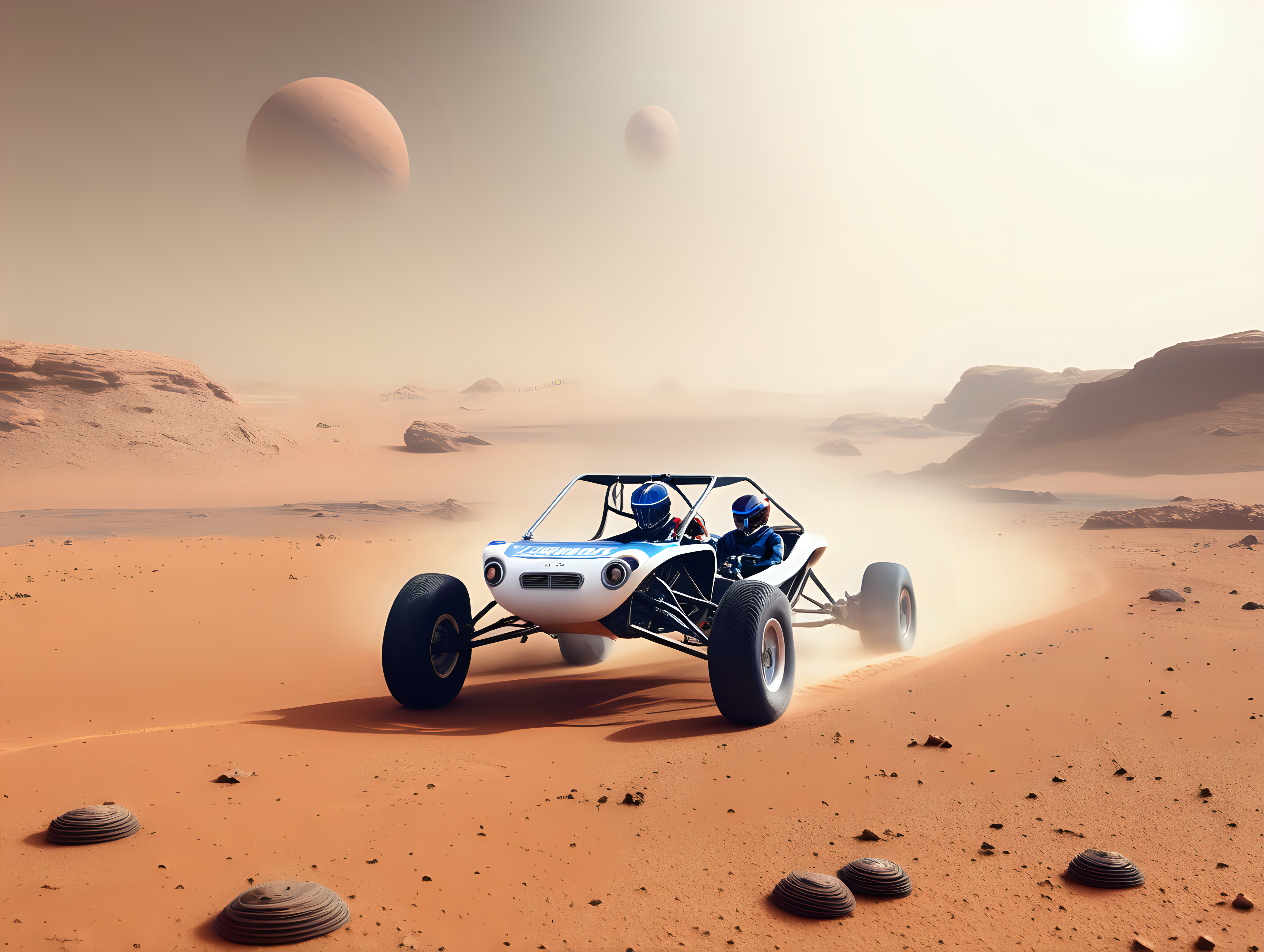 Dune buggy race on Mars