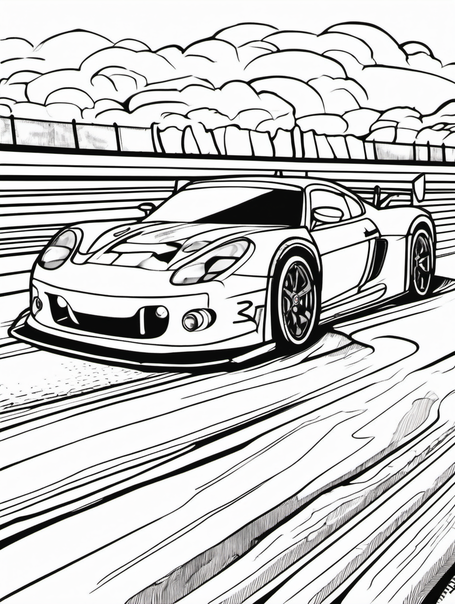 gt race car for colouring book