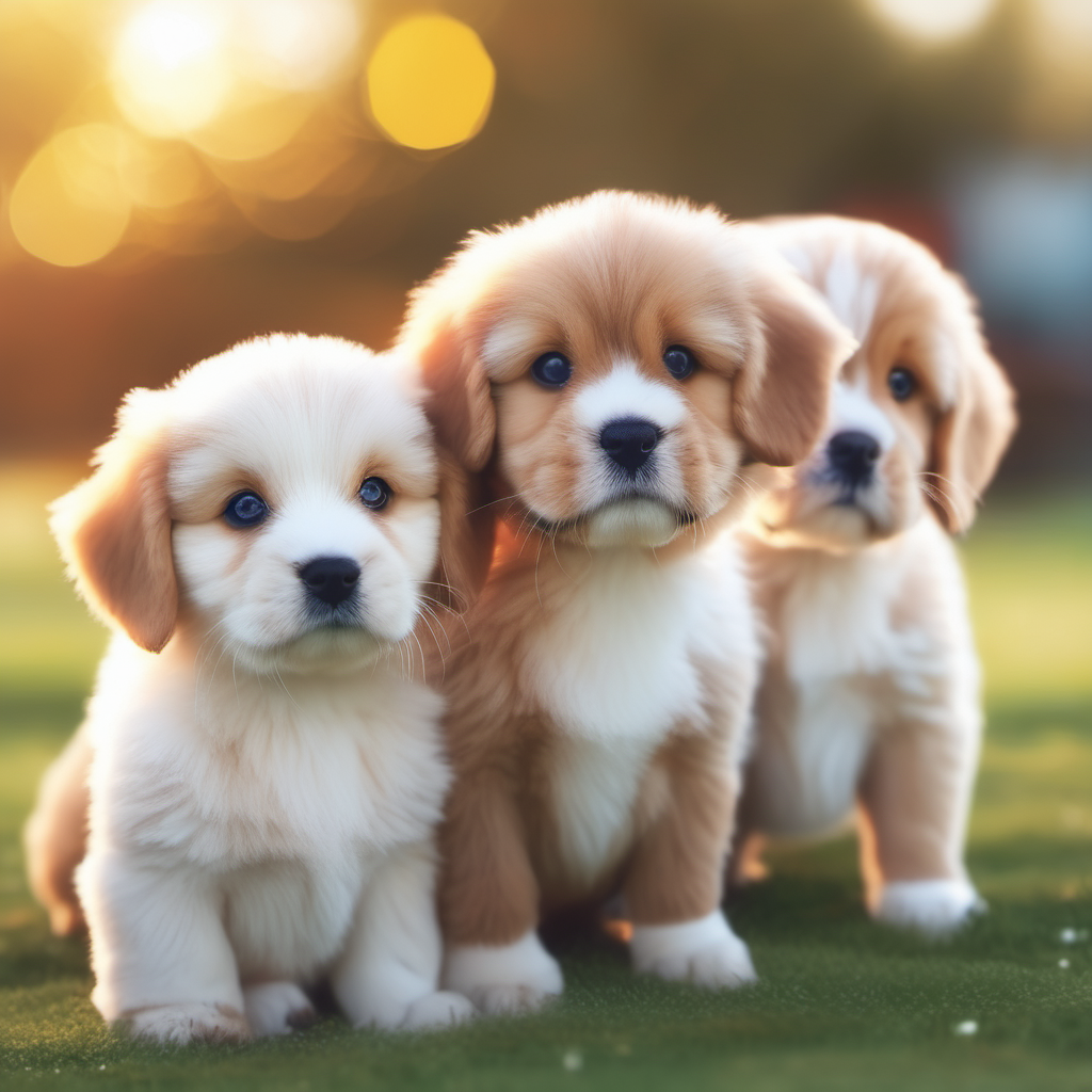 3 cute puppies