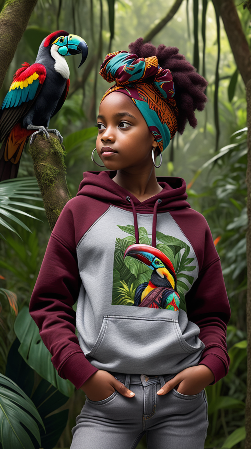 A pretty little black girl wearing an african