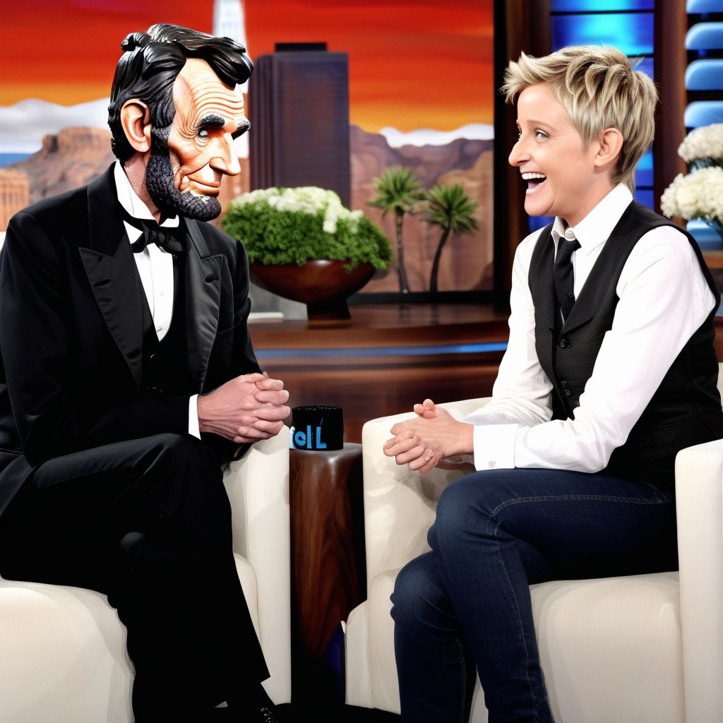 Abraham Lincoln and Ellen Degeneres on a talk