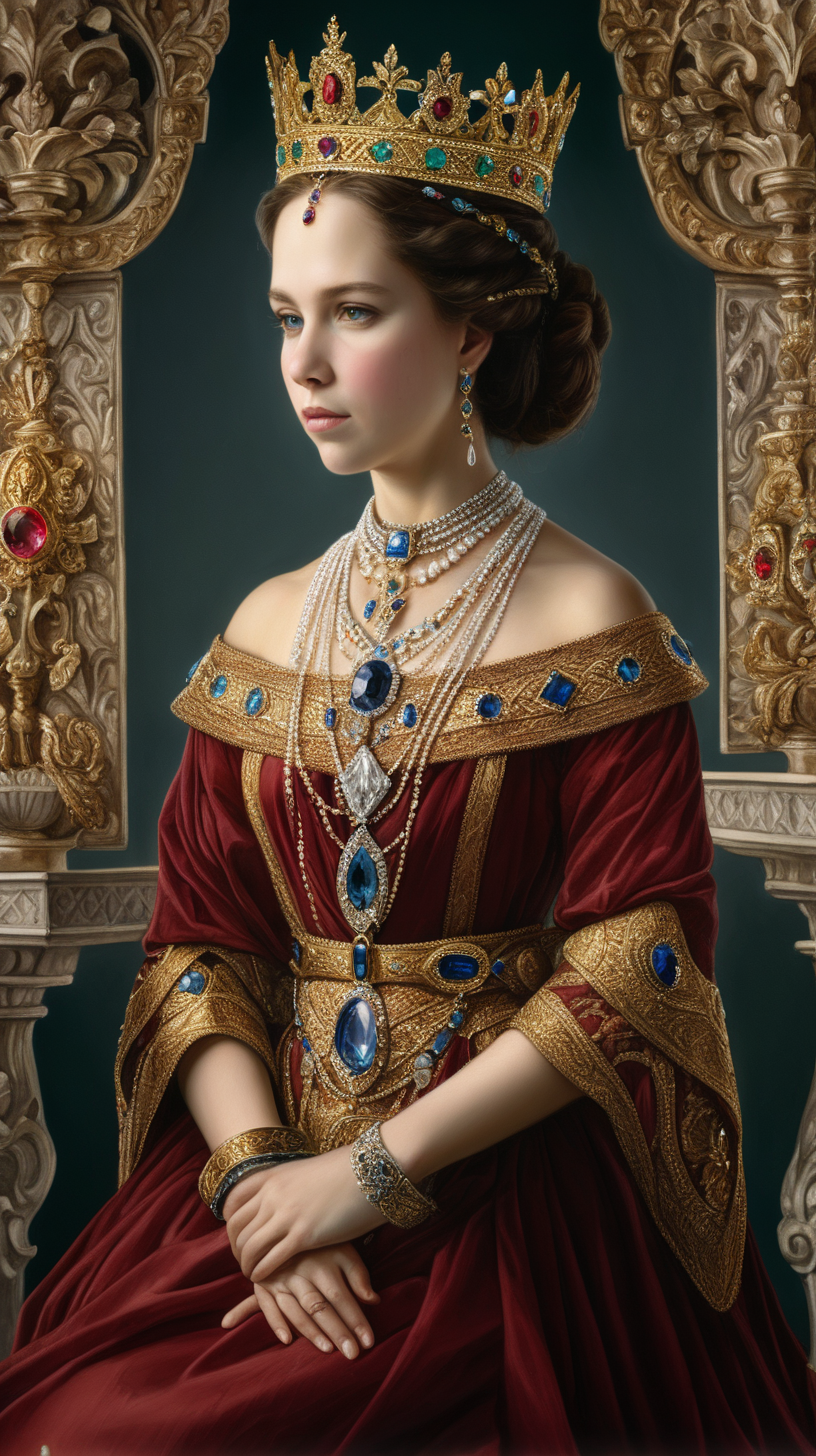 the kings wife is adorned with jewels | MUSE AI