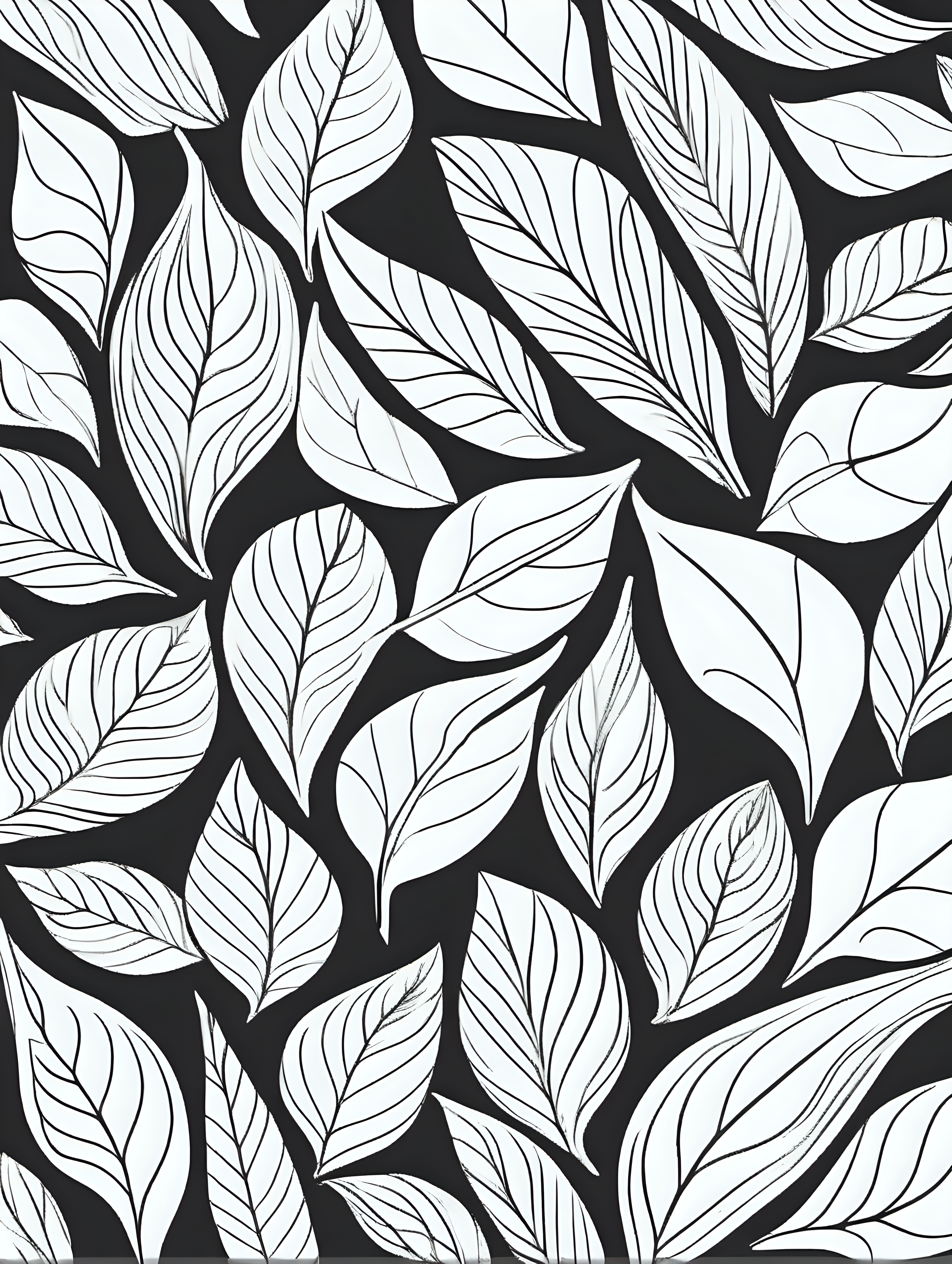 leaf patterns coloring page simple draw no colors
