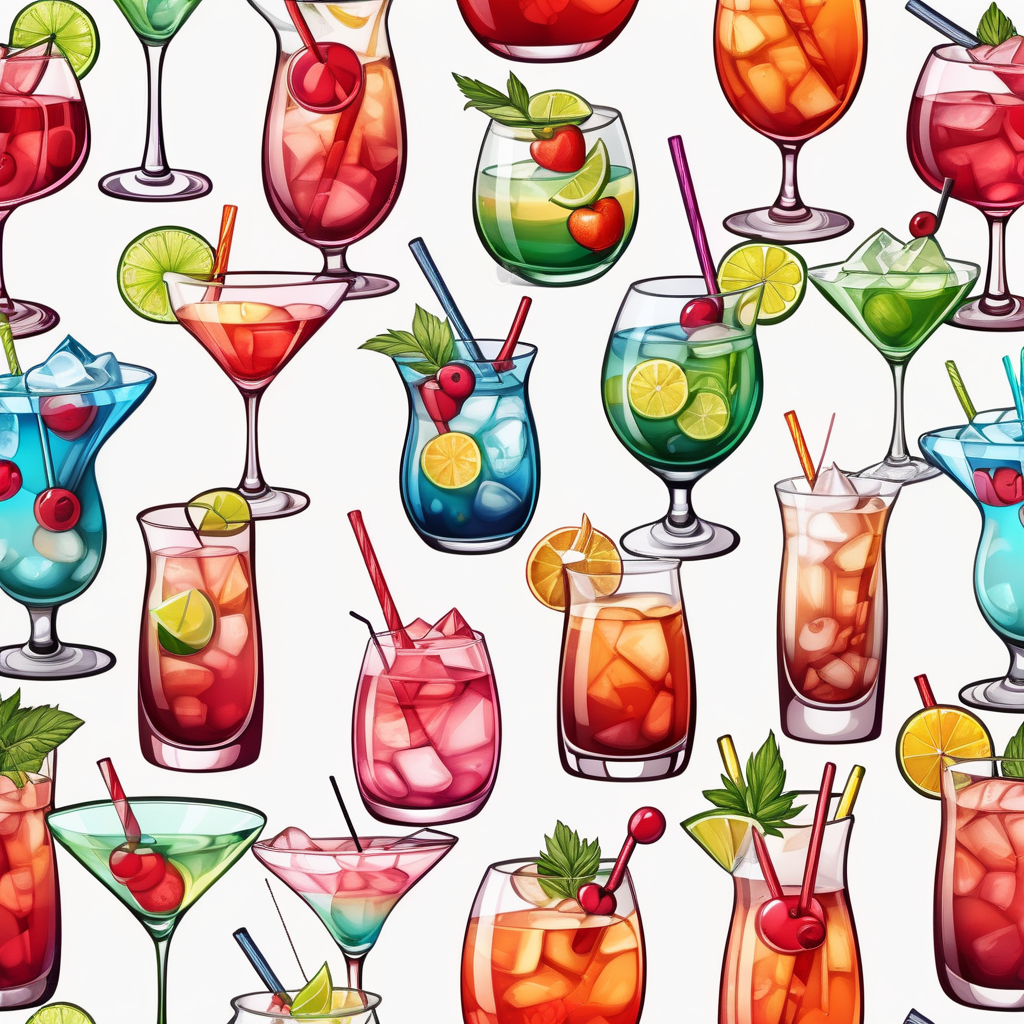 Cocktail drink cartoon cute