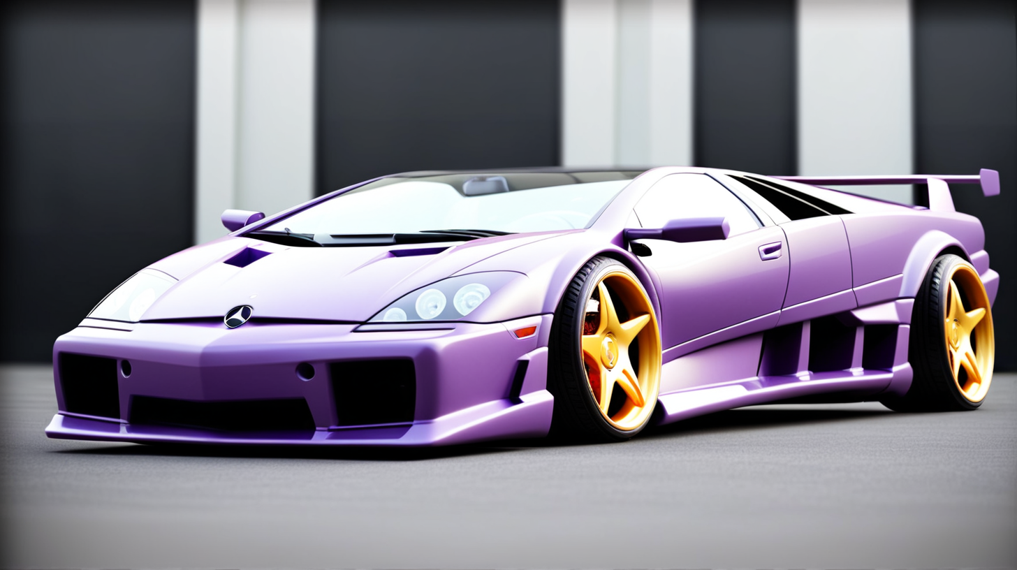 blend a 2006 mercedes coupe with a lamborghini diablo stretched into one car