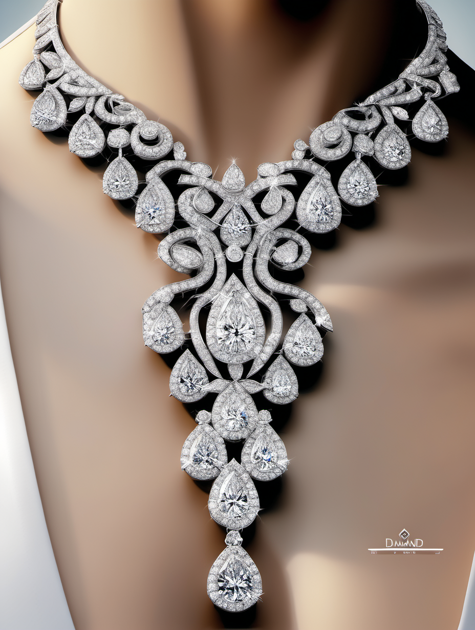 DIAMOND JEWELLERY NECKLACES WITH FANCY SHAPE DIAMONDS 