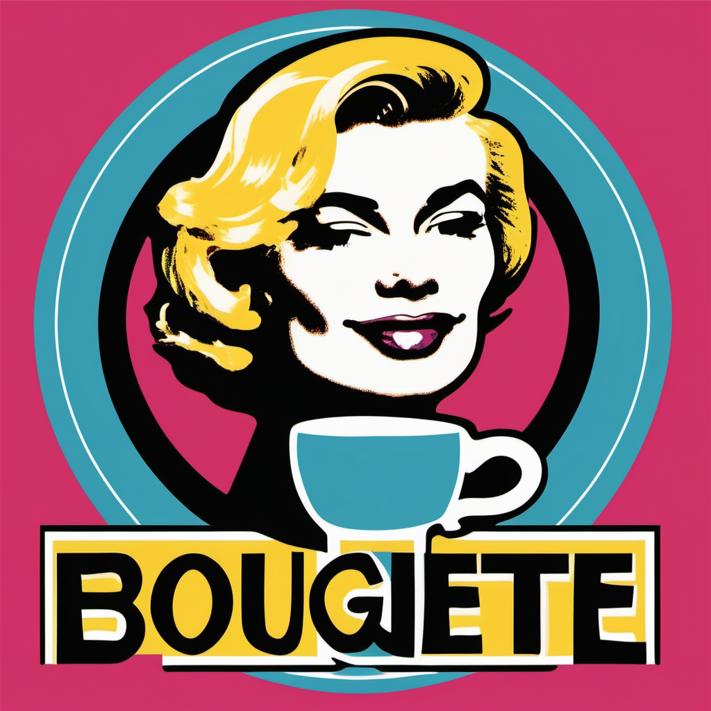  a Boquete coffee logo for a company called Boquete bean in the style of Andy Warhol