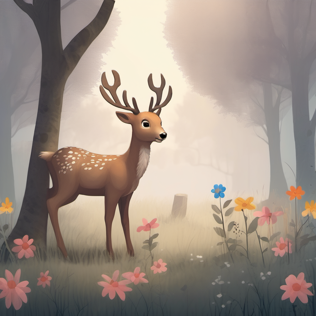 Picture for a childrens book Rome the deer