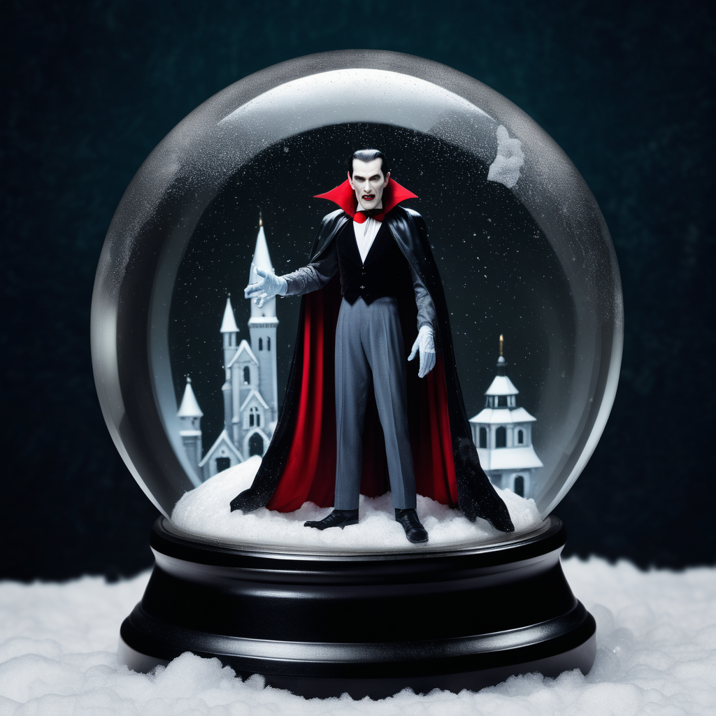Dracula in a snow globe