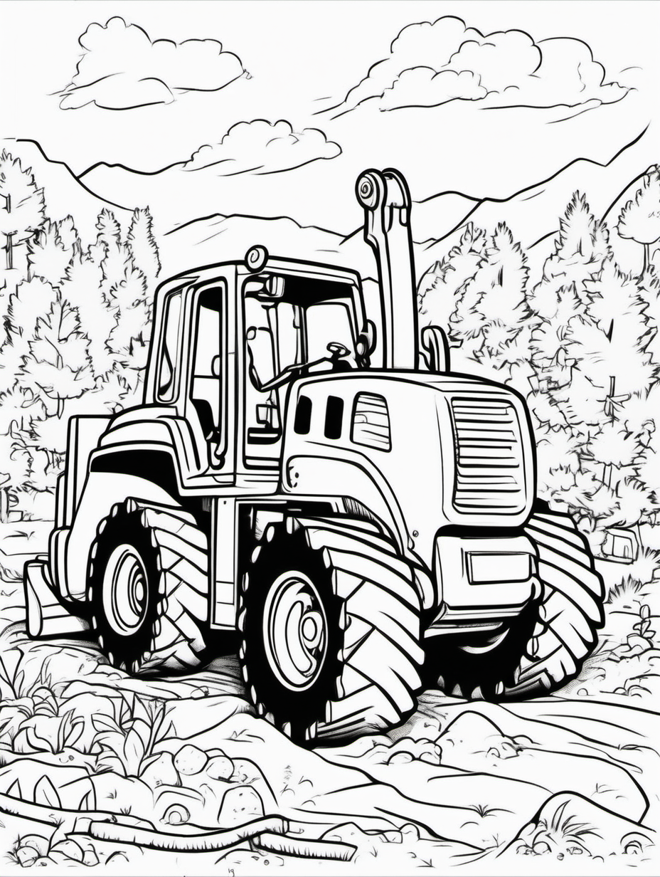 DIGGER FOR COLOURING BOOK