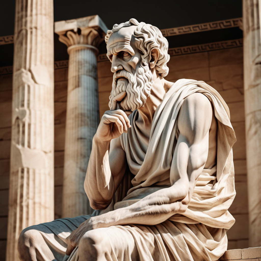Old Philosopher in ancient Greece Thinking