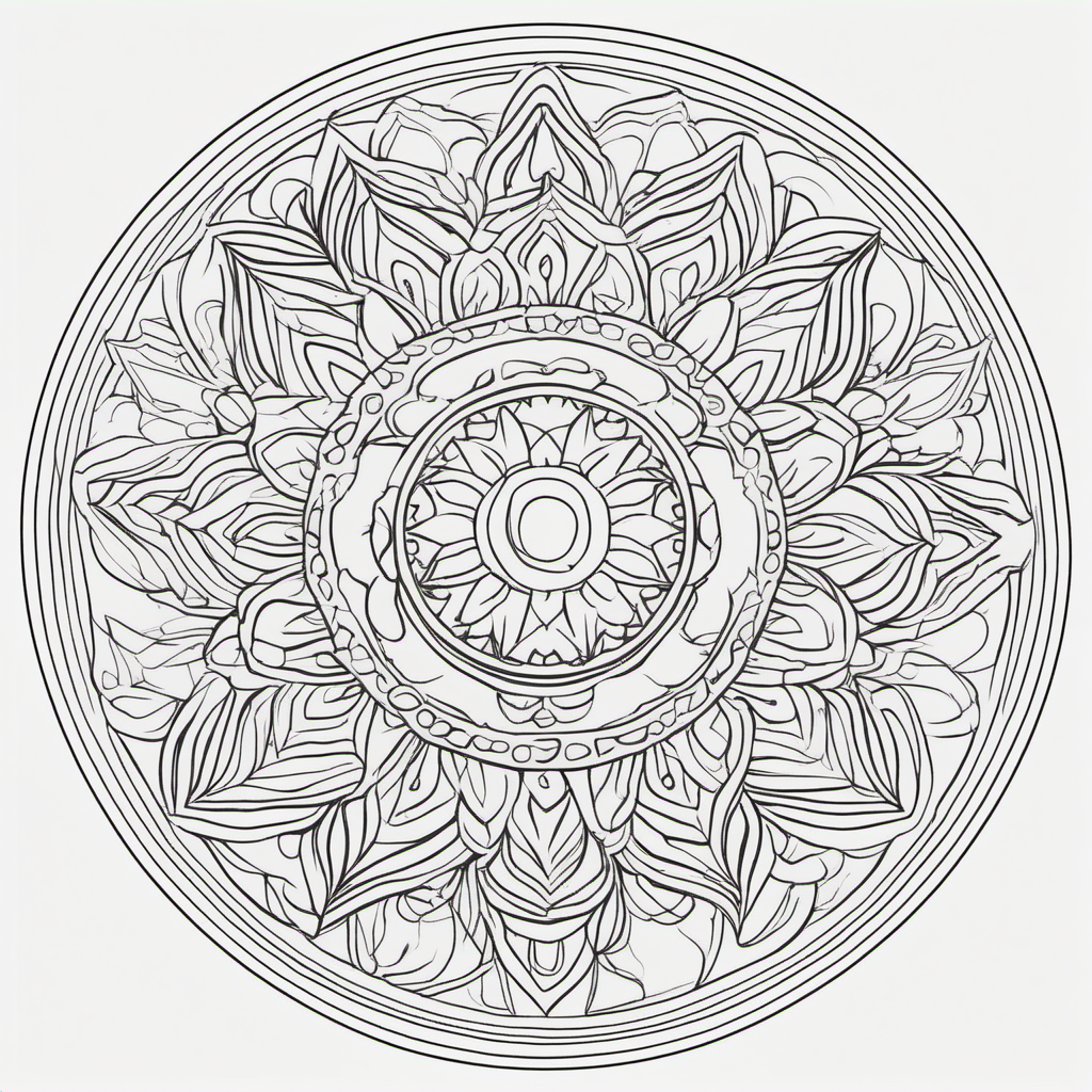 create a mandala for a coloring book that very simetric 