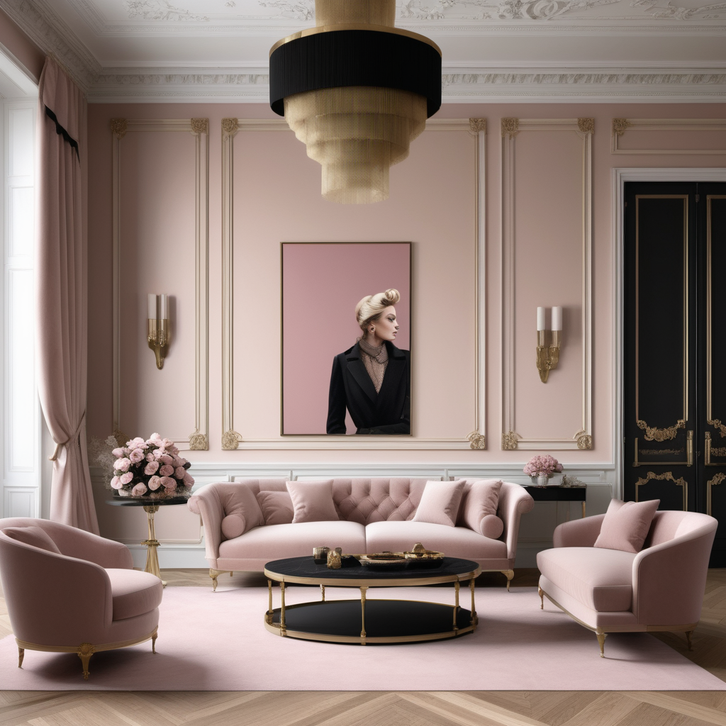 A hyperrealistic image of a palatial modern Parisian