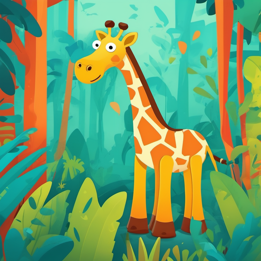 imagine kids illustration Giraffe rex in a jungle
