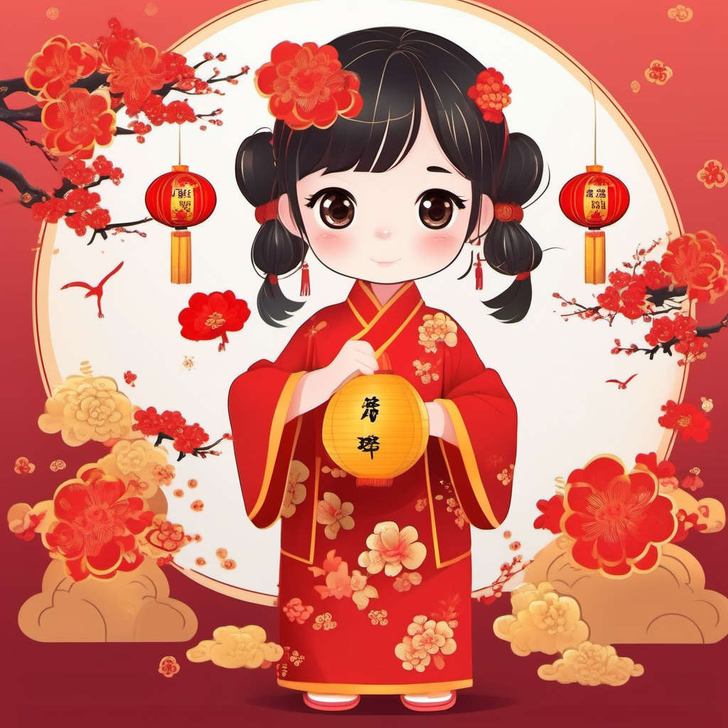 Chines new year girl cute
