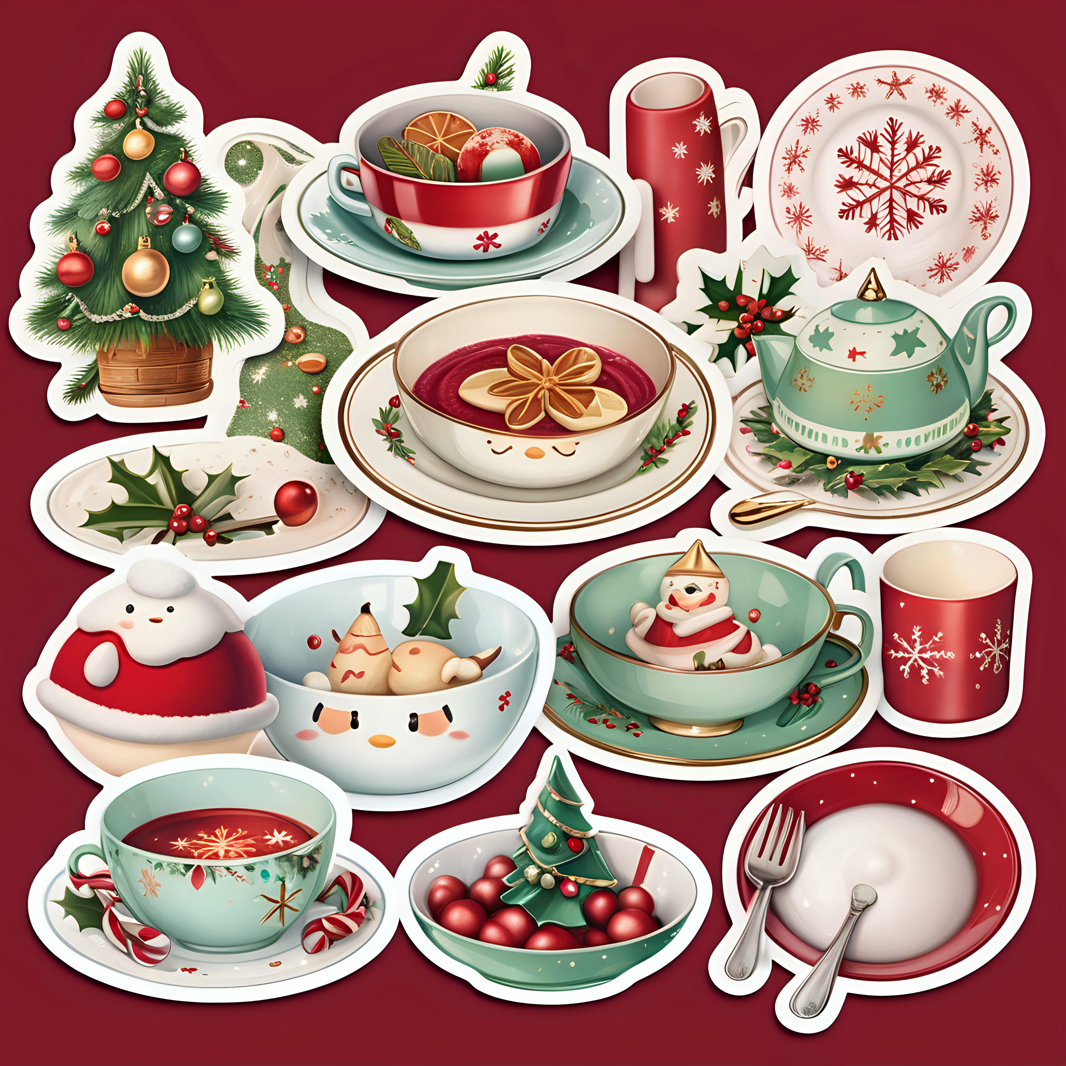 Christmas dishes sticker