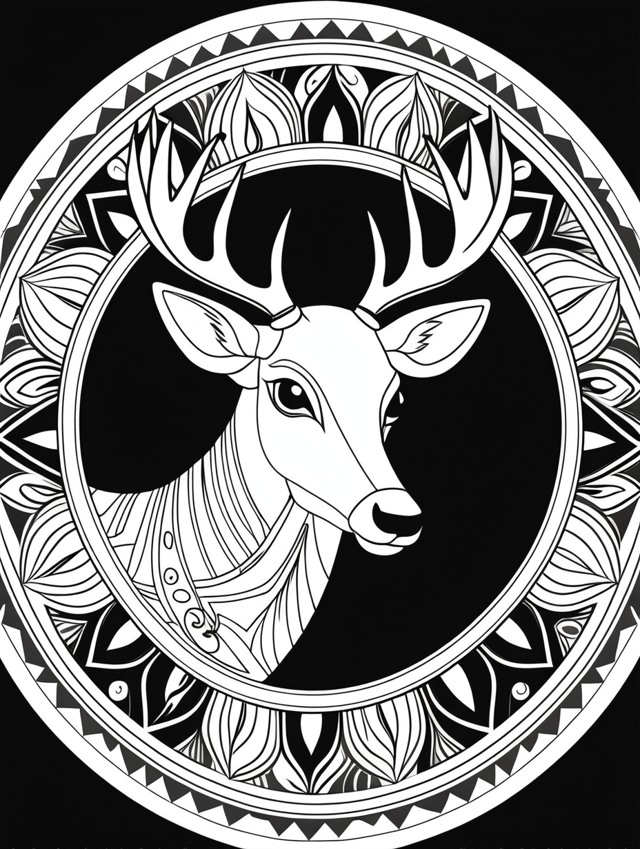 Hunting inspired mandala pattern black and white fit