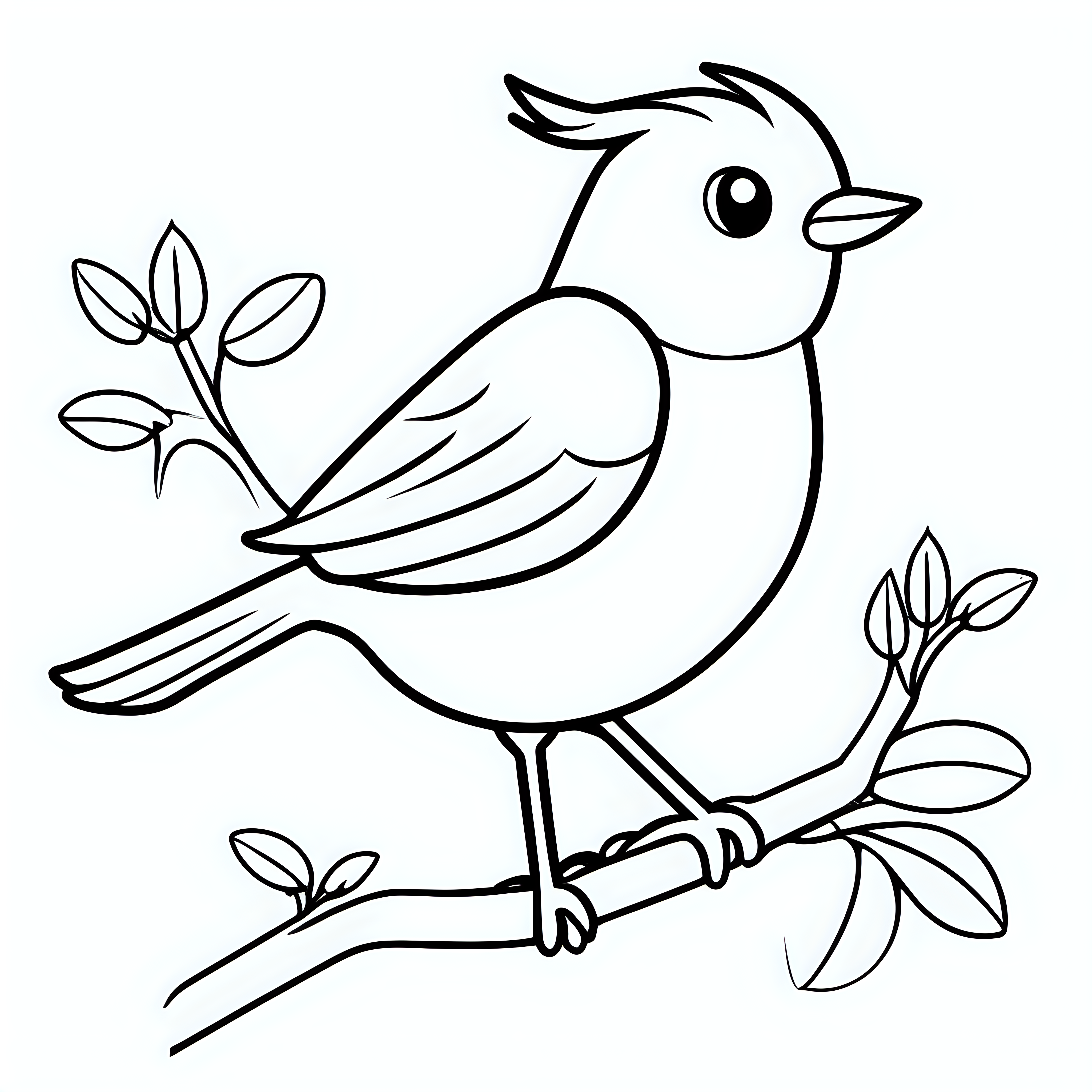 draw a cute bird with only the outline