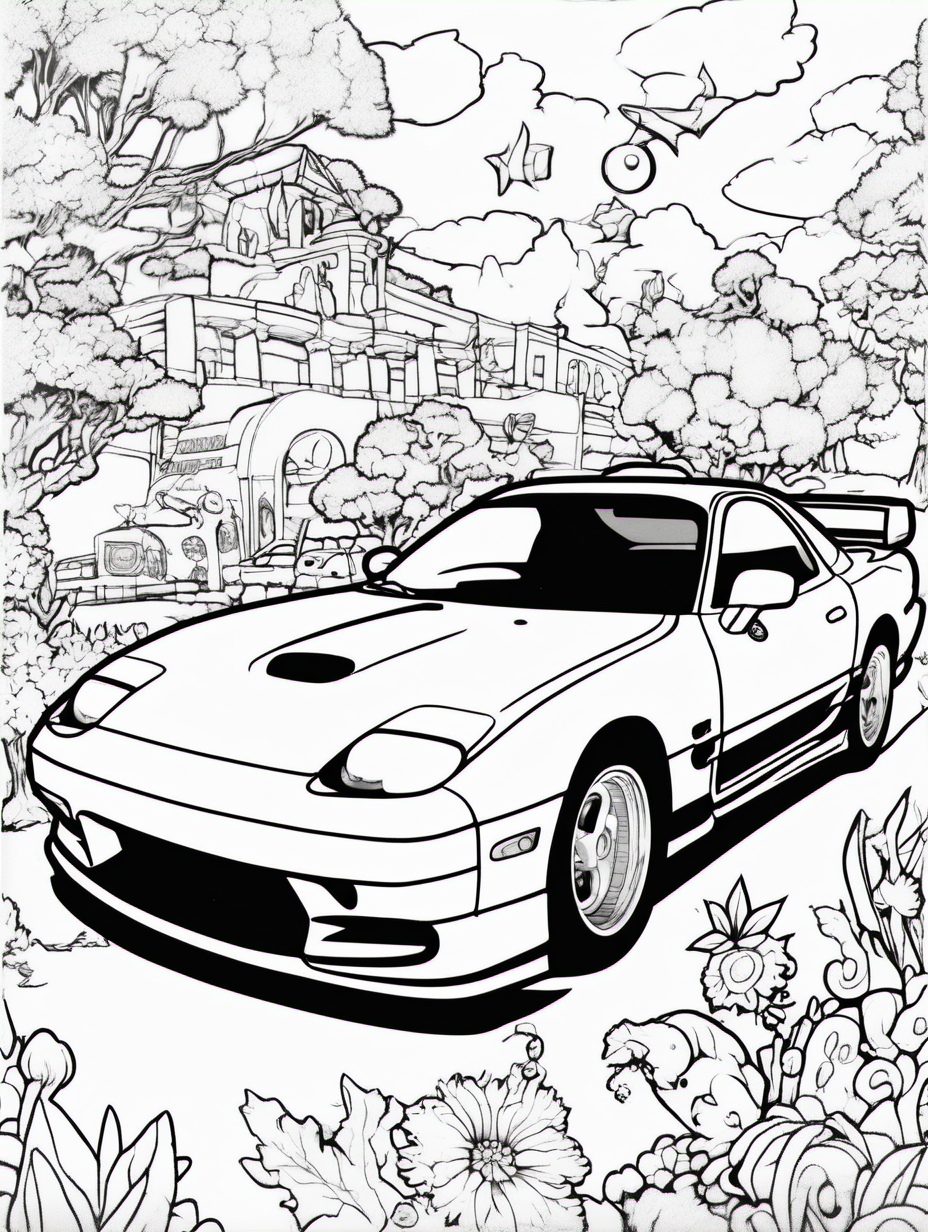 rx7 for childrens colouring book