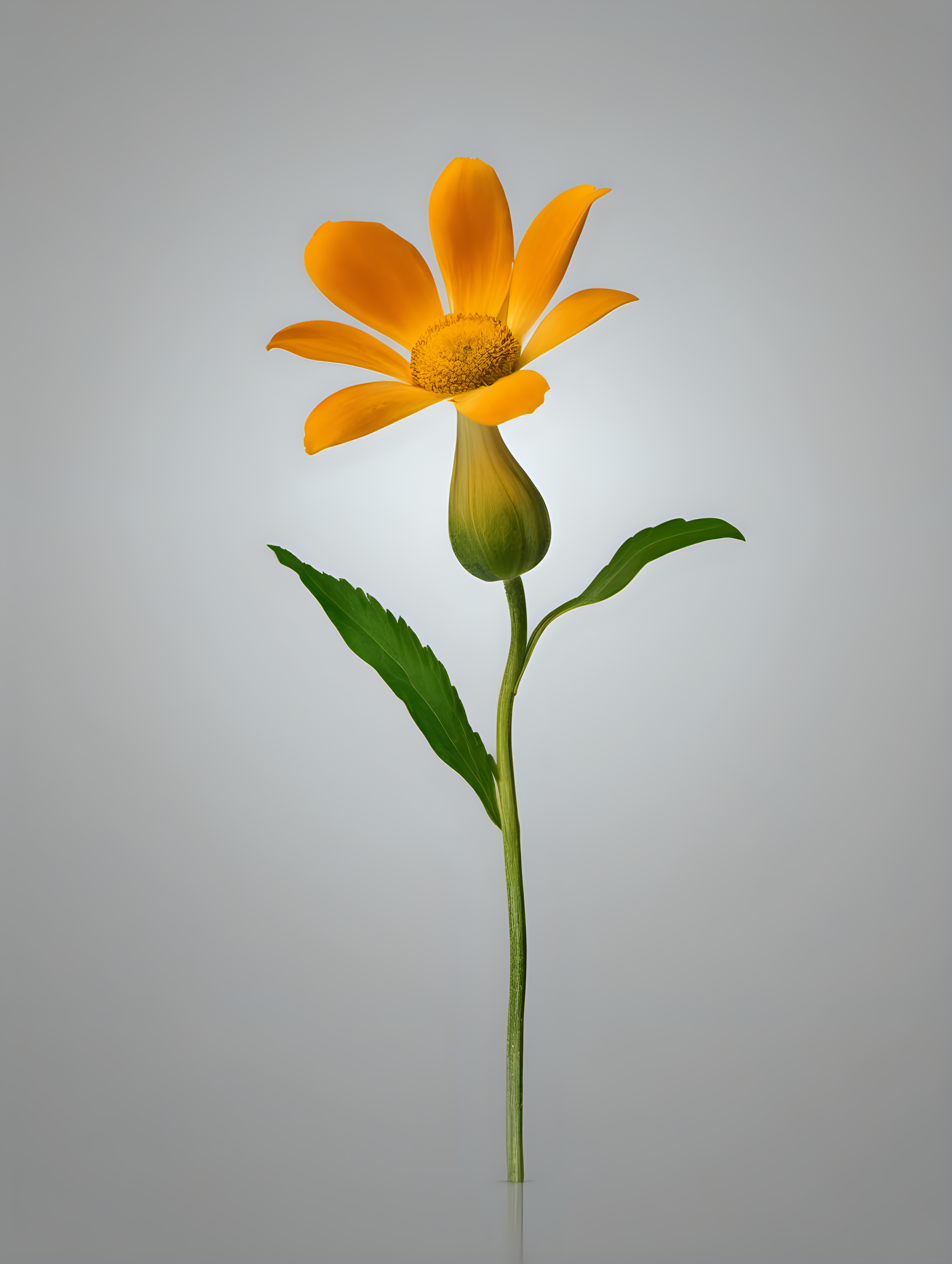 a solitary flower without any background