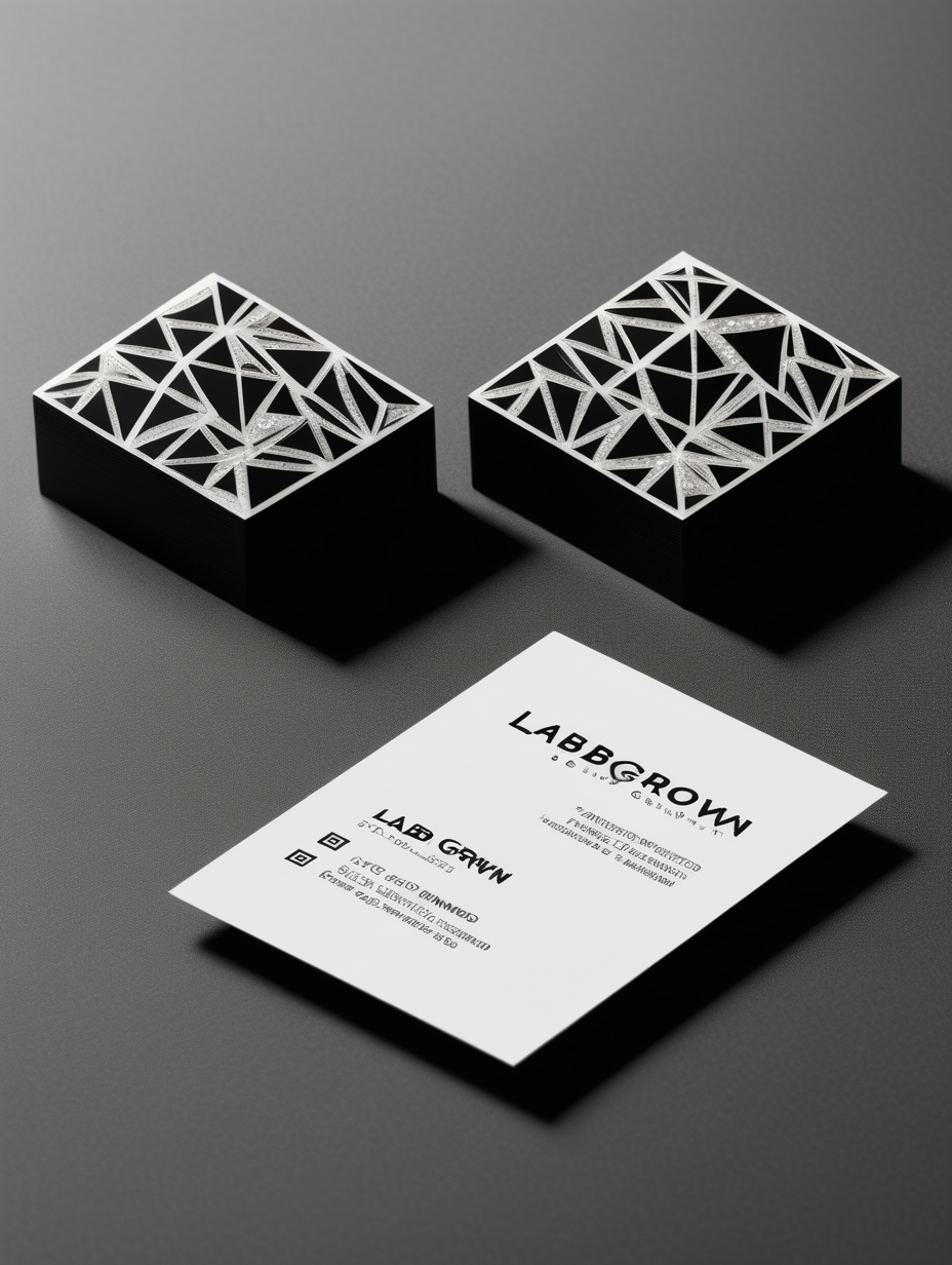 LAB GROWN DIAMOND JEWELLERY BUSINESS CARD BLACK AND